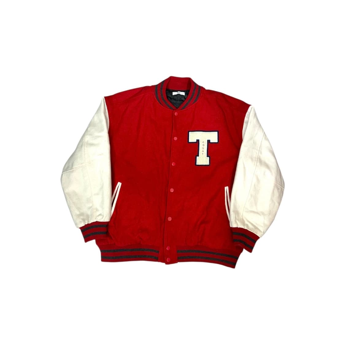 일본 빈티지 WEGO 레드 가죽 바시티 점퍼 스타디움 자켓 L 상품이미지5