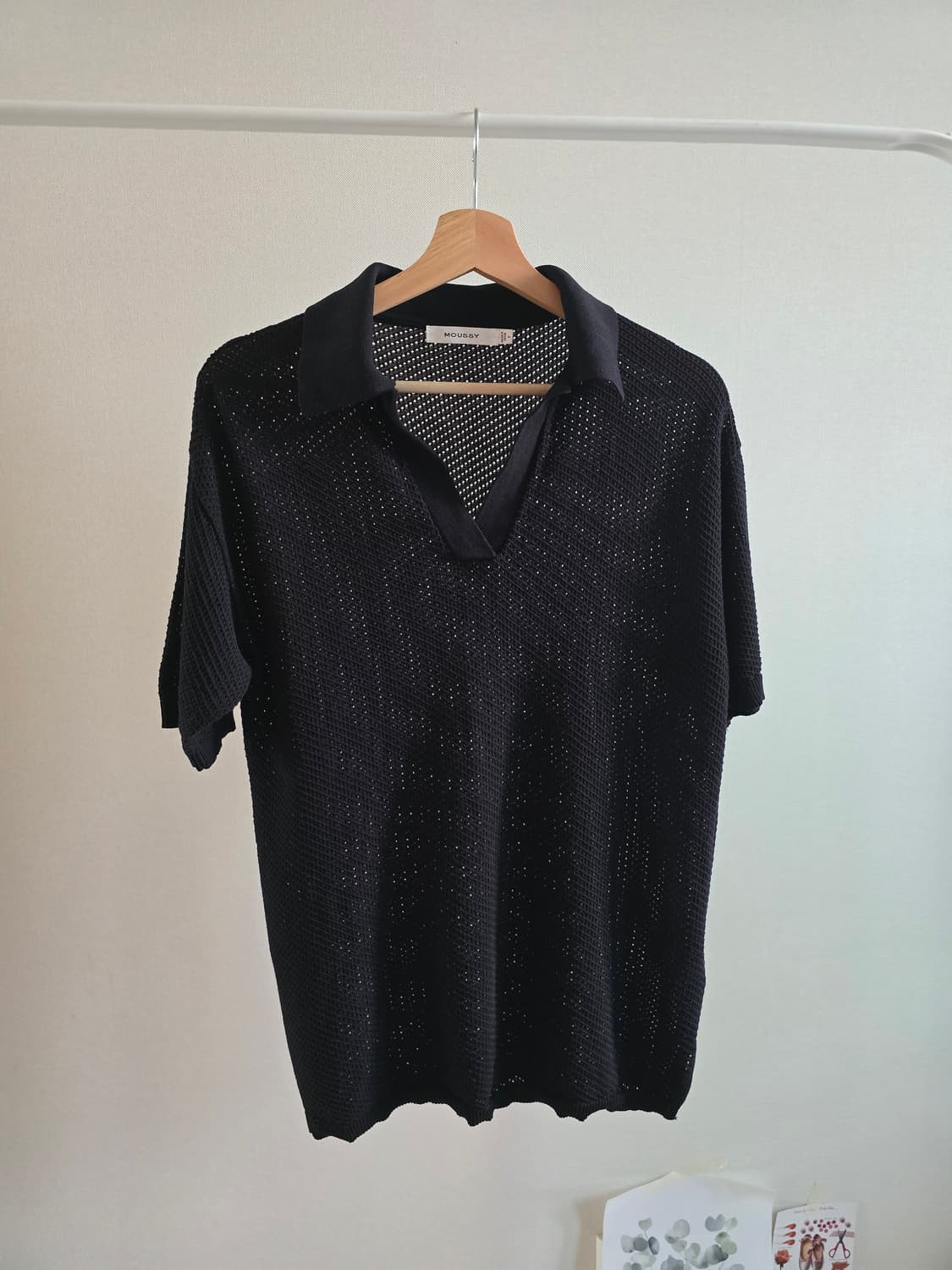 MOUSSY 니트 폴로 탑 F 상품이미지1
