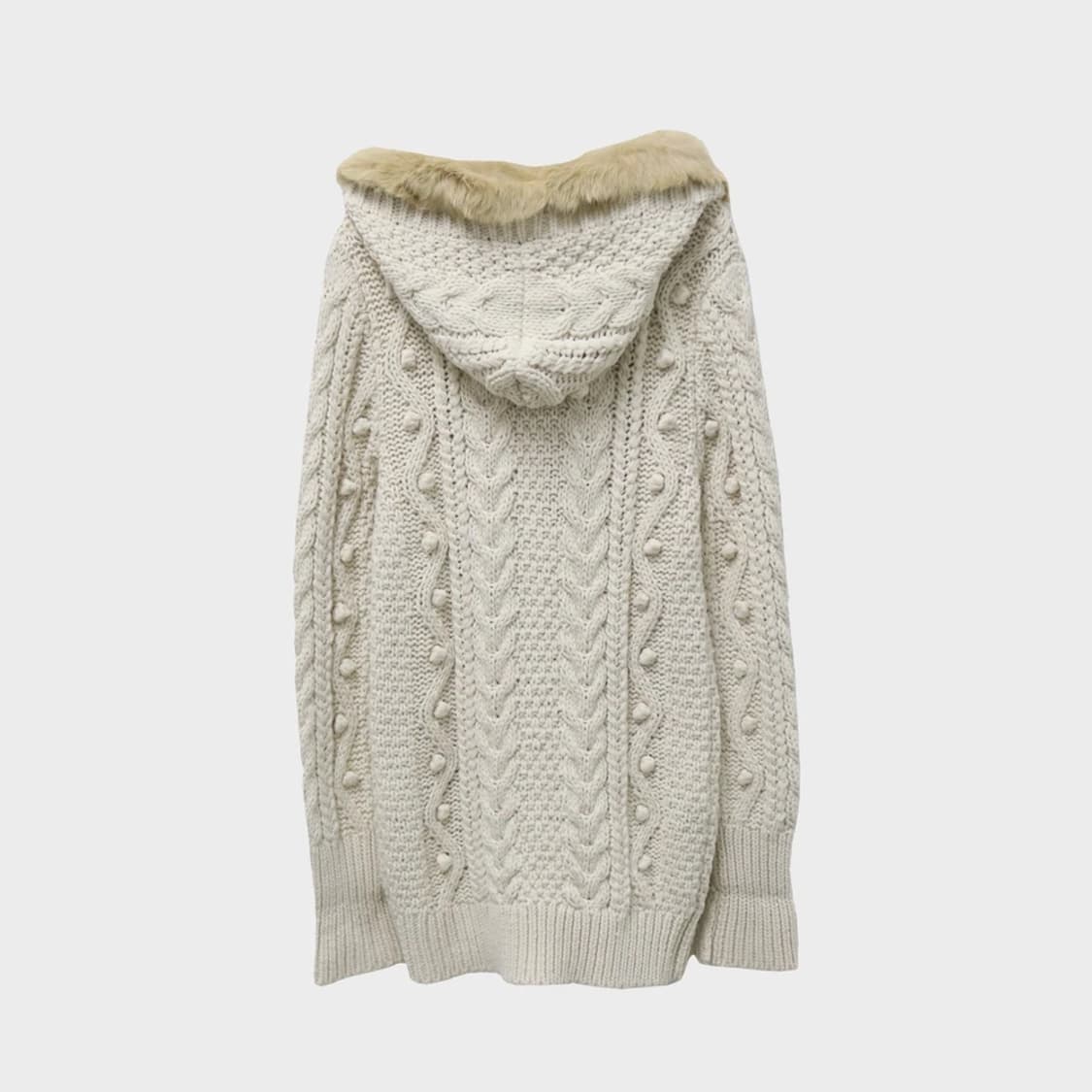 리즈리사 후드 롱 니트 폼폼 가디건 63248 상품이미지2