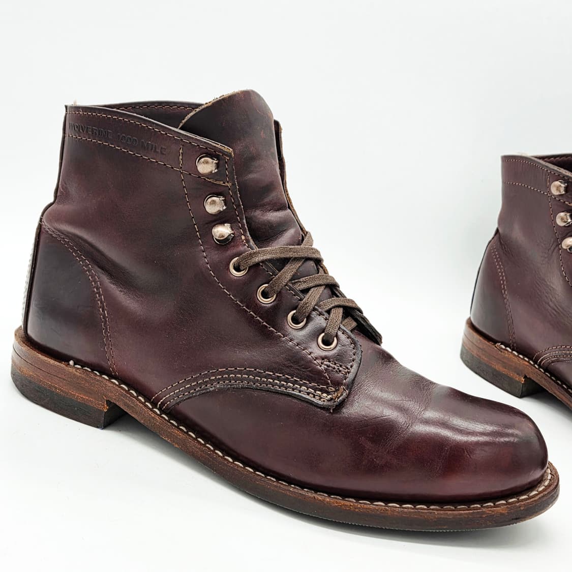 울버린 1000마일 플레인토 워크부츠 버건디 (7 1/2 D) 상품이미지7