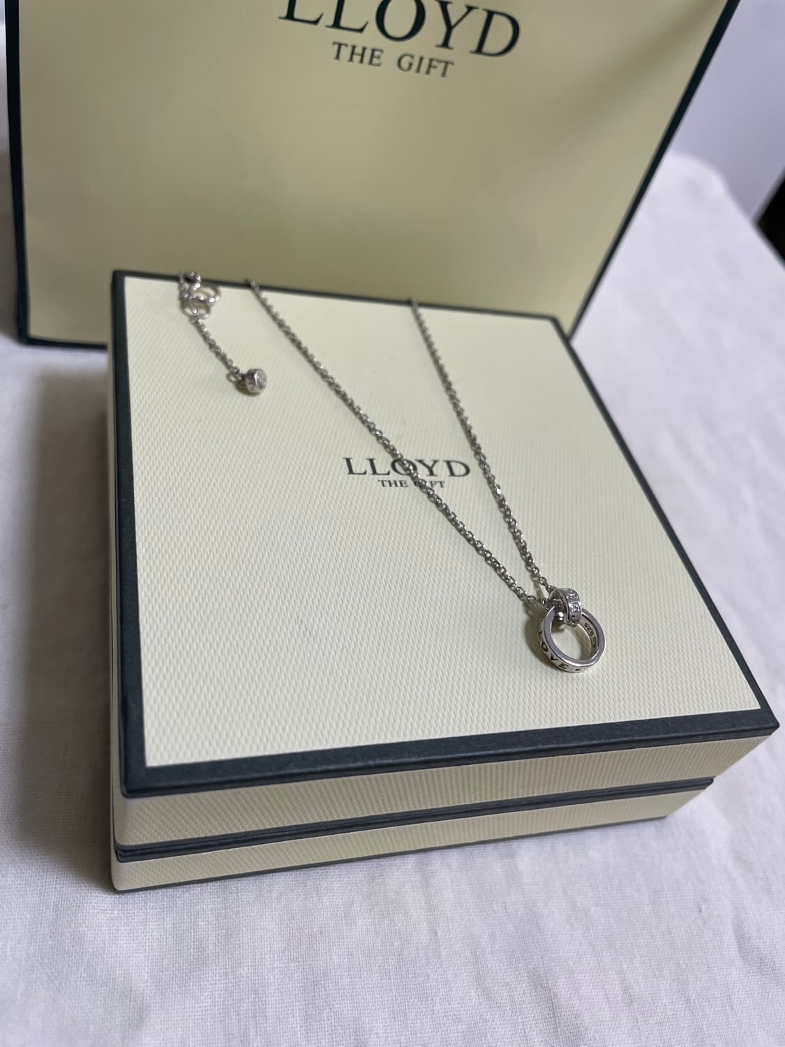 [미사용]로이드 정품 순은 실버925 인터로킹 목걸이 상품이미지1