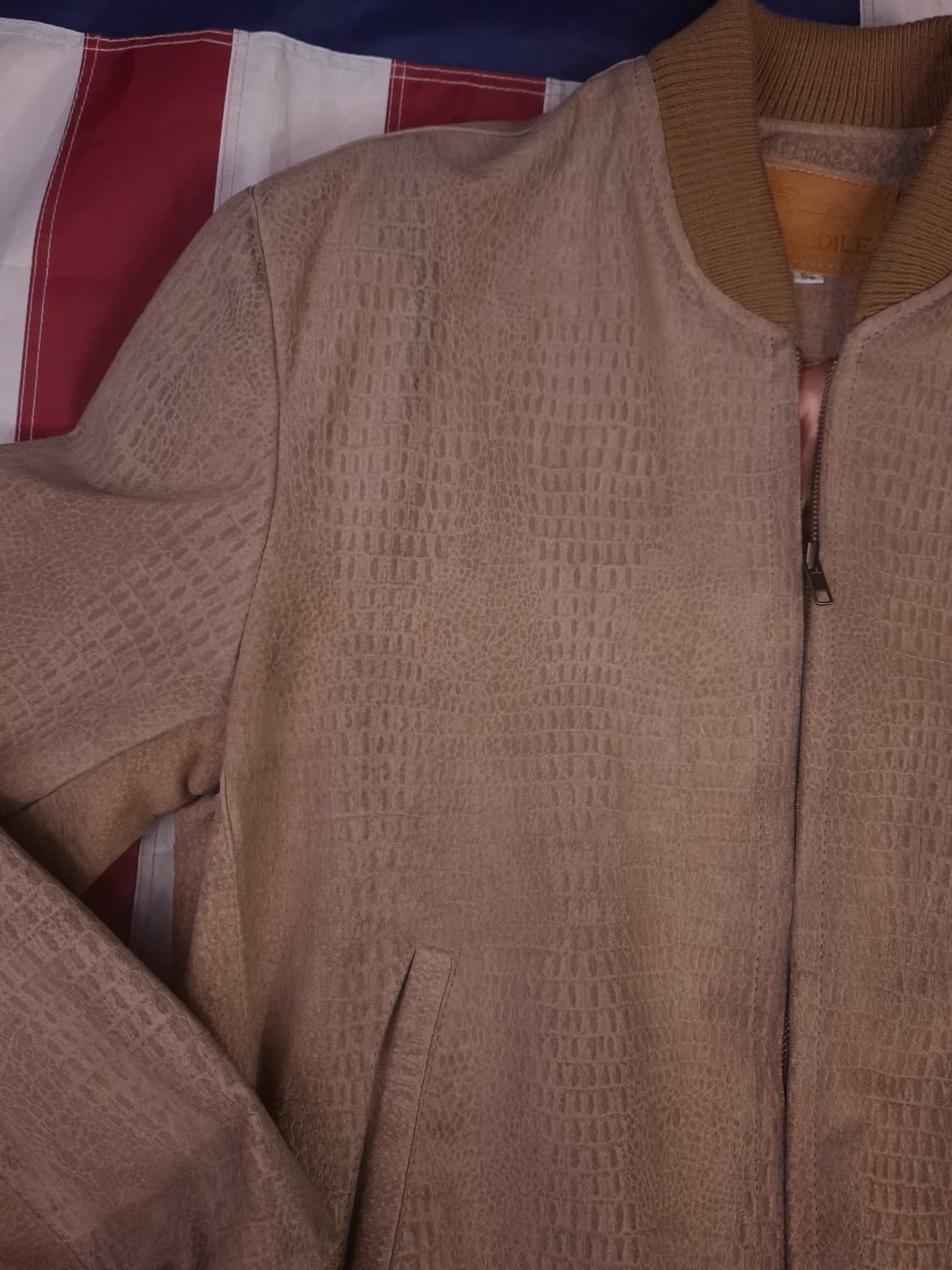 90's 크로커다일  빈티지 리얼레더 봄버자켓 상품이미지6