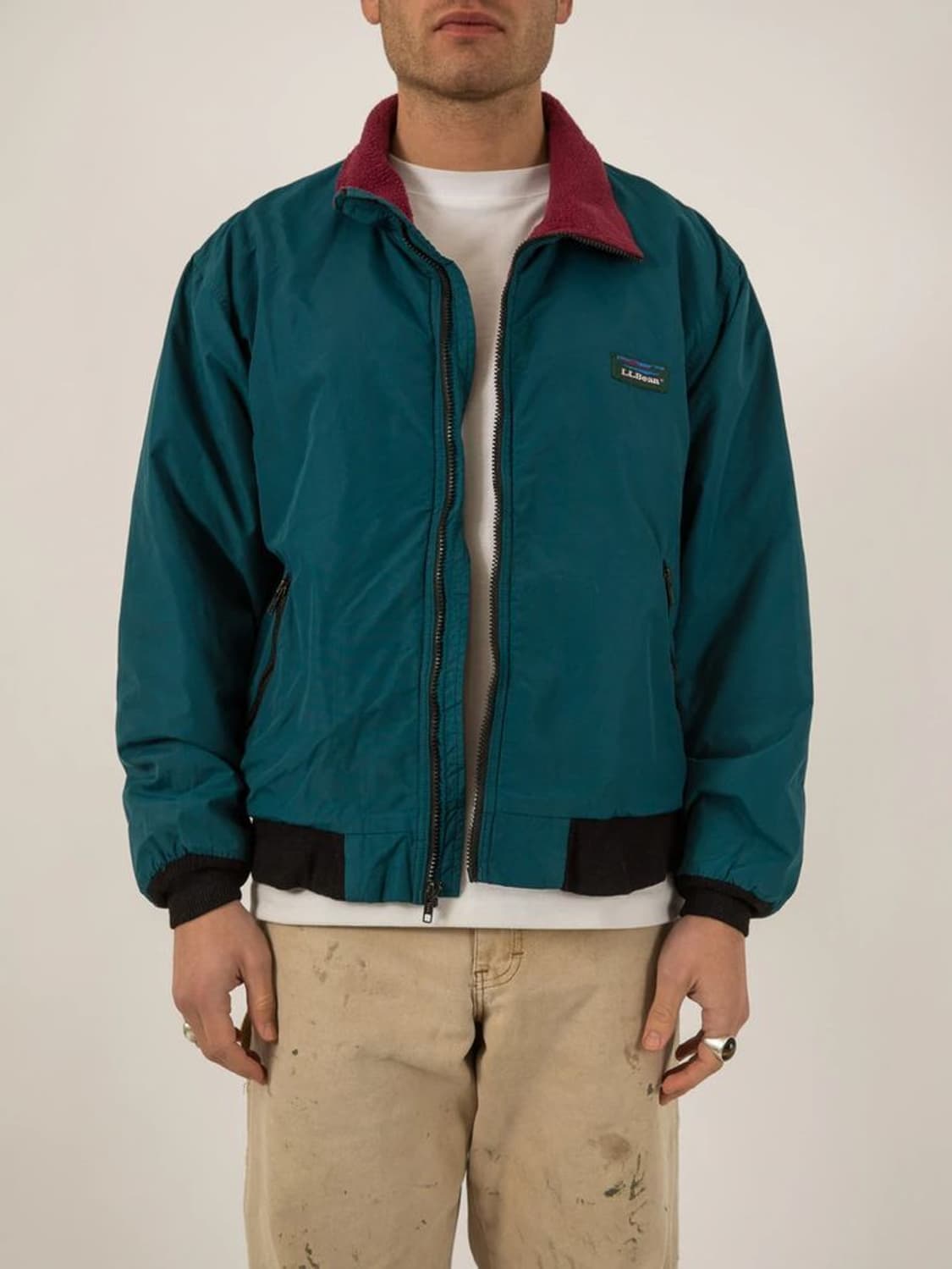 빈티지 LL Bean 아즈텍 플리스 라인드 웜업 자켓 틸 그린 상품이미지1