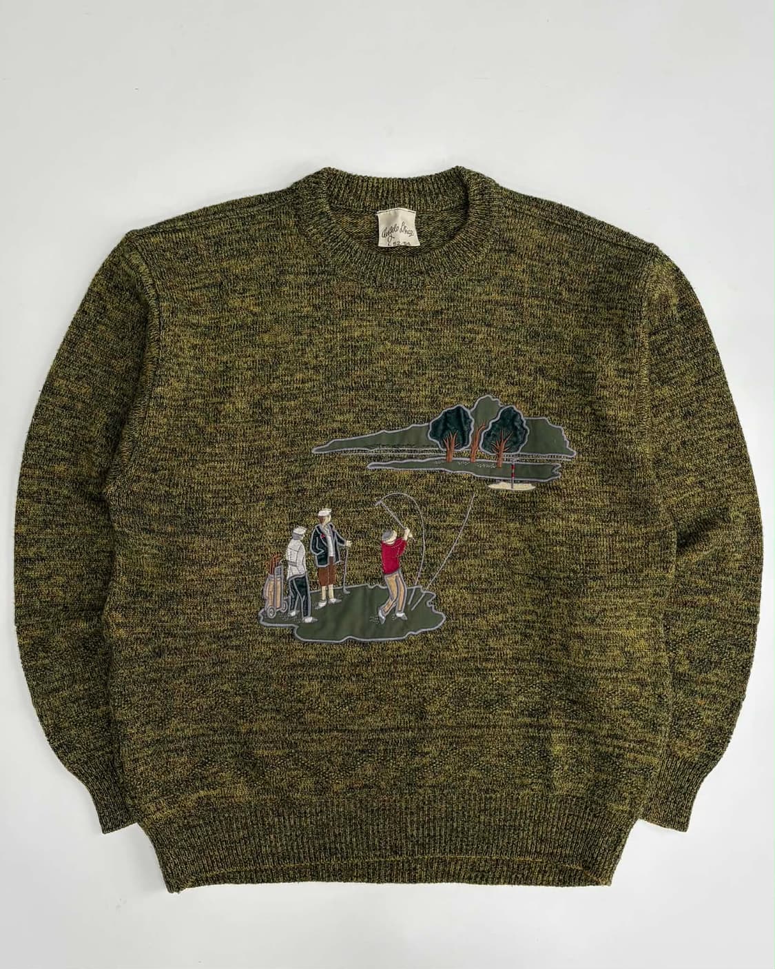 [L] 90s 빈티지 골프 자수 울 니트 스웨터 상품이미지1