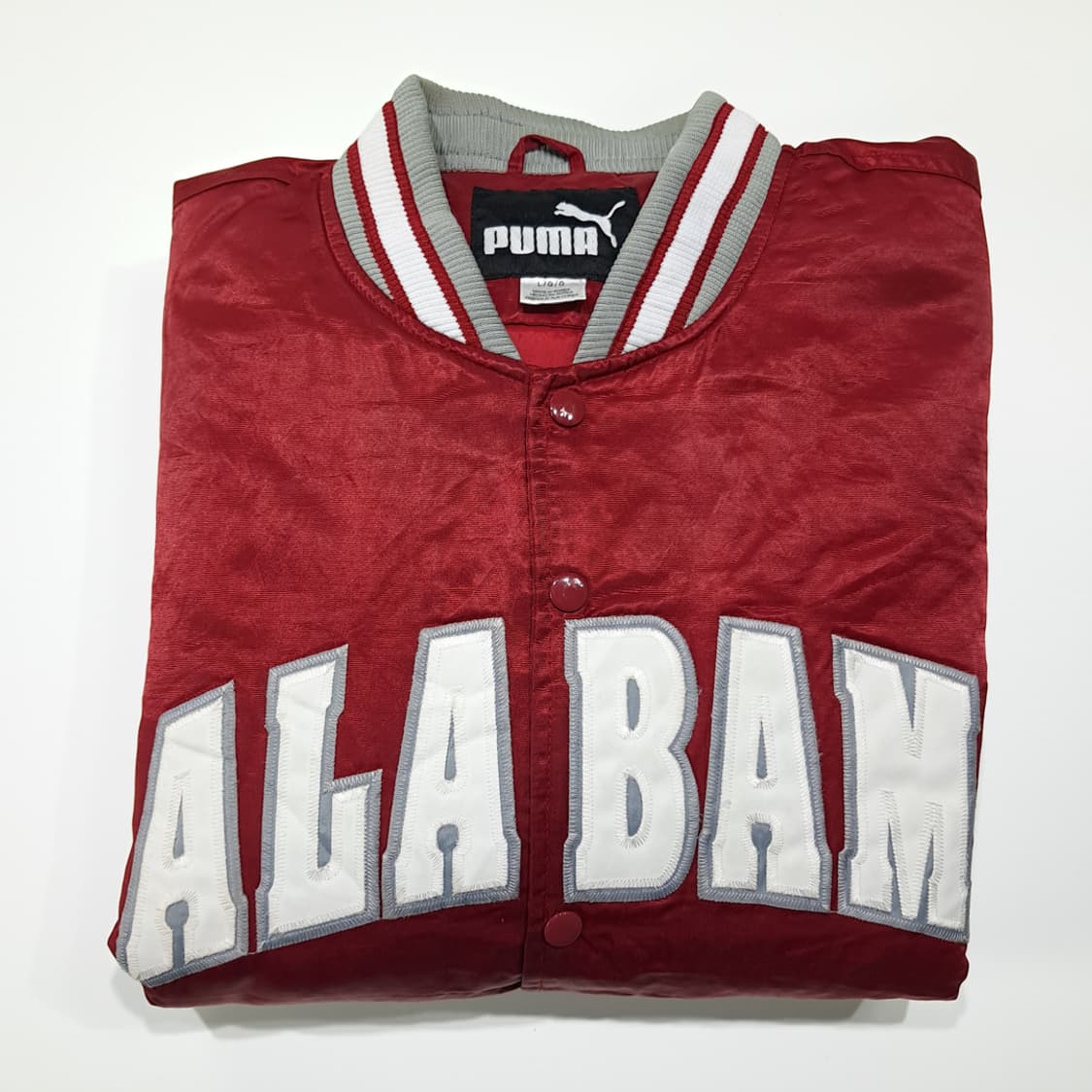 CL302 L 푸마 90s 한국산 나일론 아플리케 레드 바시티 자켓 상품이미지9