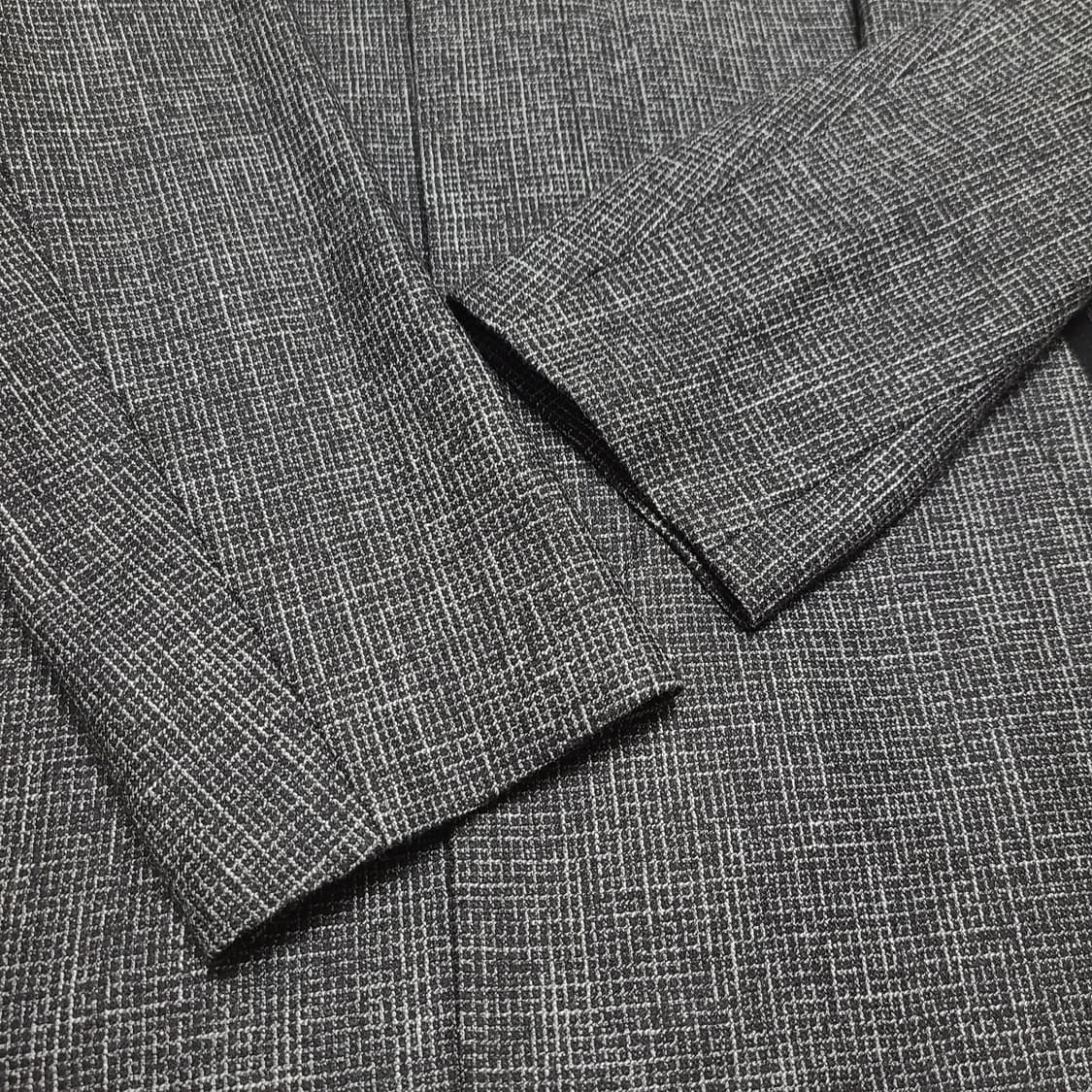 커스텀멜로우 그레이 잔체크 싱글코트 상품이미지7