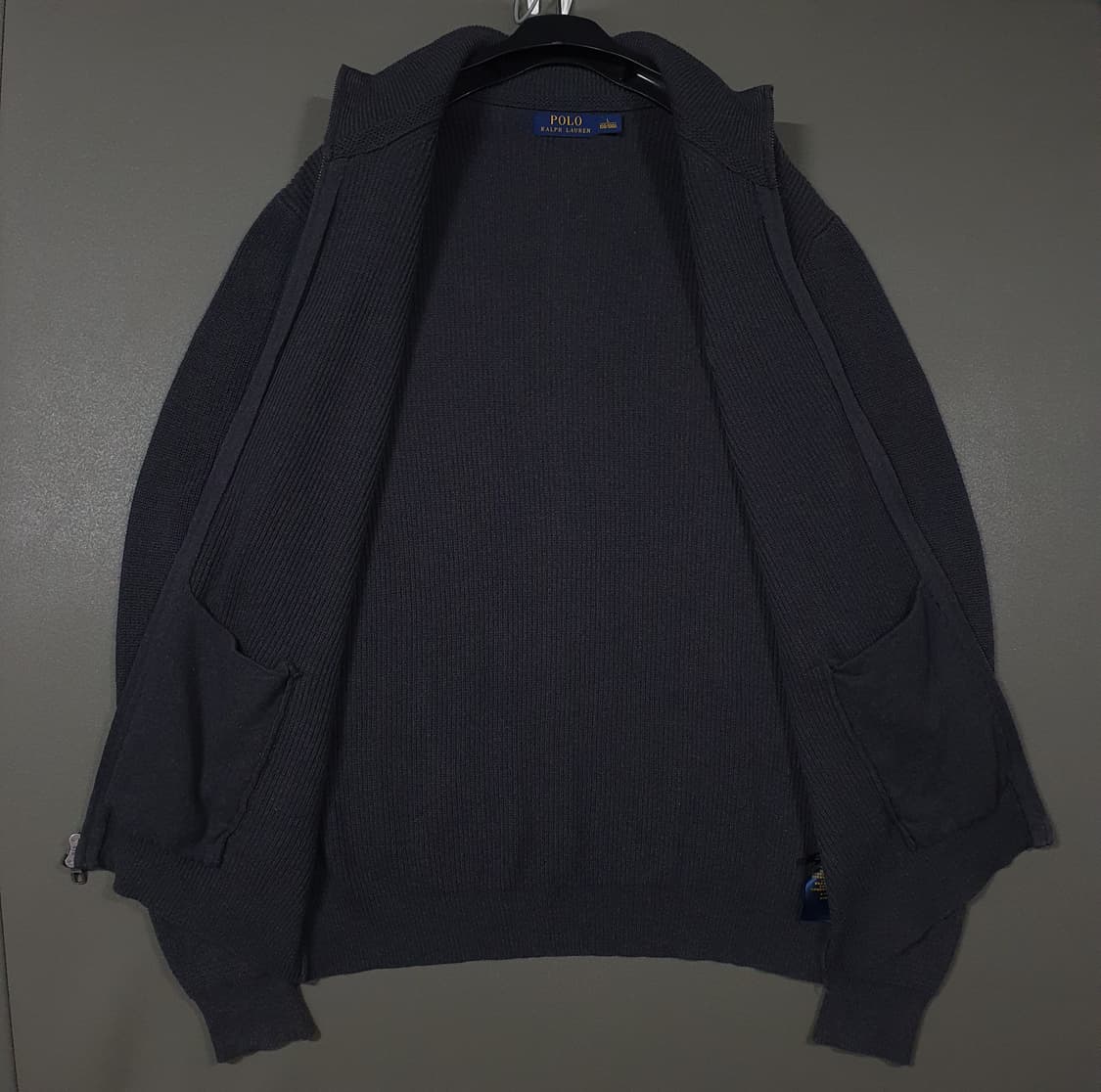 L (100) 폴로 랄프로렌 포니 투웨이 코튼 니트 집업 자켓 매장 정품 상품이미지6