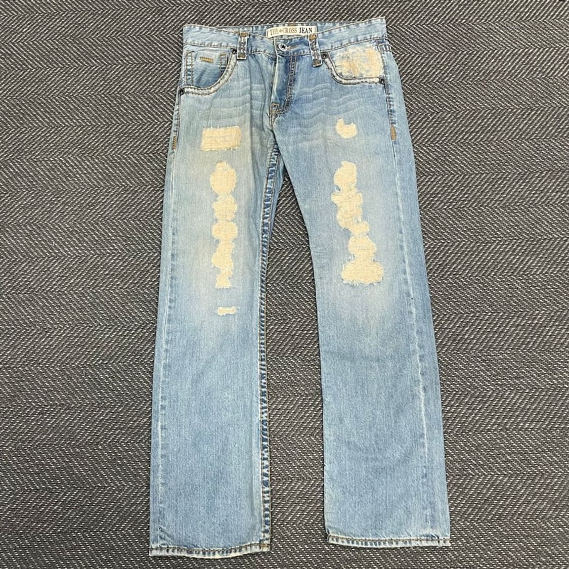 더 크로스 진 데미지 데님 팬츠 v0176 상품이미지1