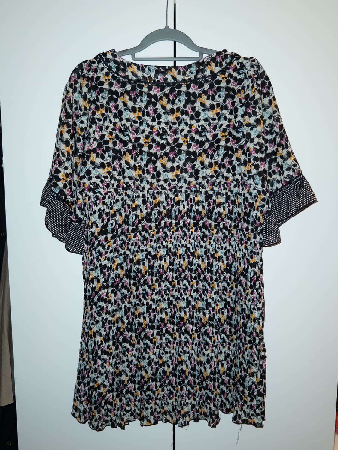 빈티지 플라워패턴 브이넥 프릴 여름 원피스 상품이미지3