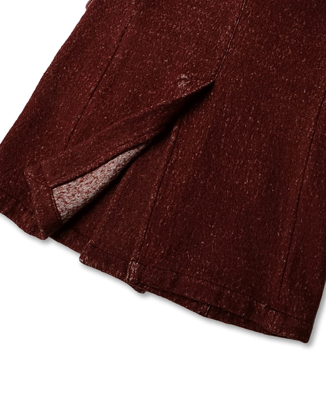 헤보 [Hevo] 버건디 레드 코튼 라나 버진 울 이태리 더블 코트 상품이미지5