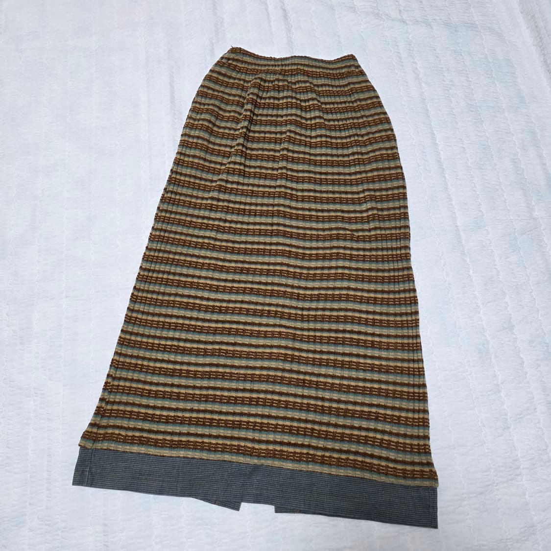 가을 라떼갸루 모리걸 골지 니트 롱스커트 상품이미지1