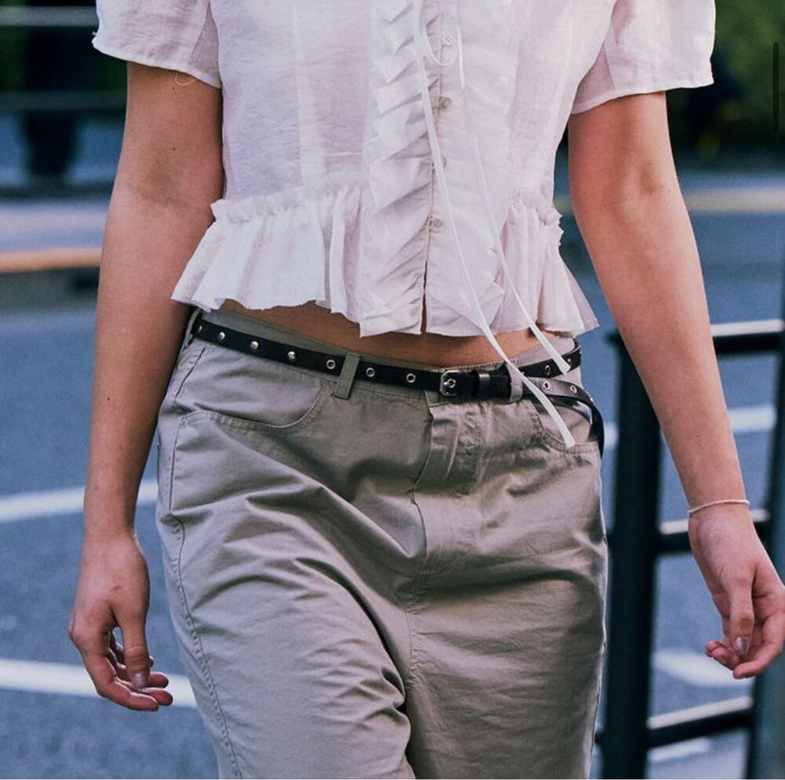 로우클래식 Studded leather slim belt 상품이미지1
