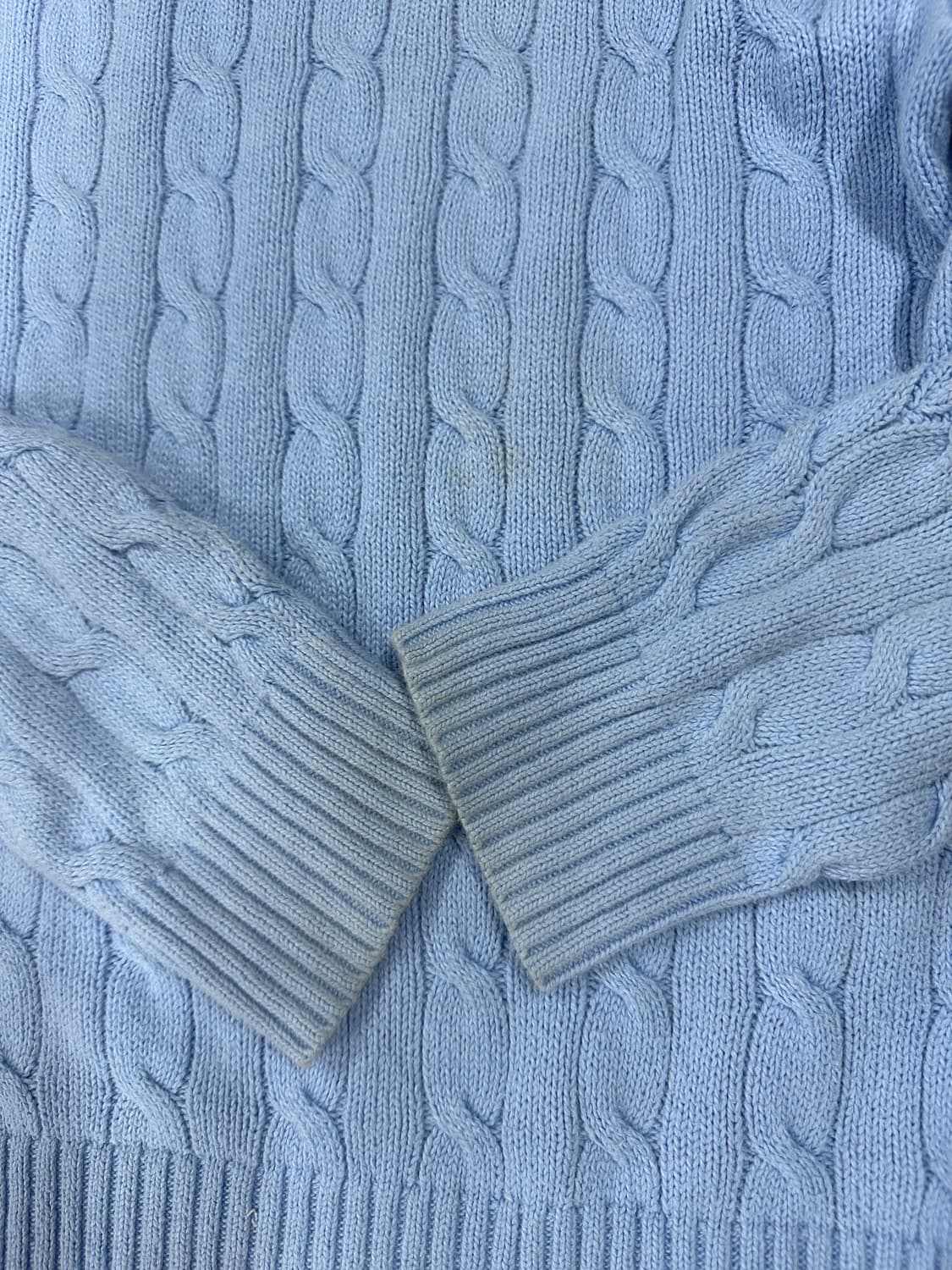  폴로 랄프 로렌 꽈배기 크루넥 소라색 니트  나혼자산다 코드쿤스트 니트 상품이미지6