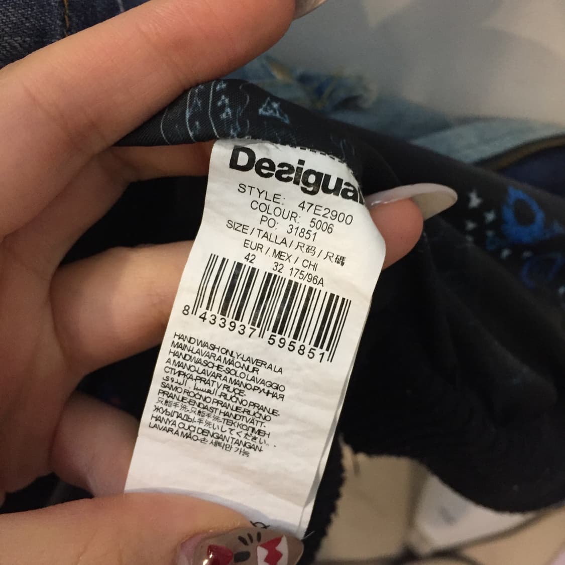 Desigual 데시구알 워싱 바이커 펑크 데님 자켓 상품이미지7