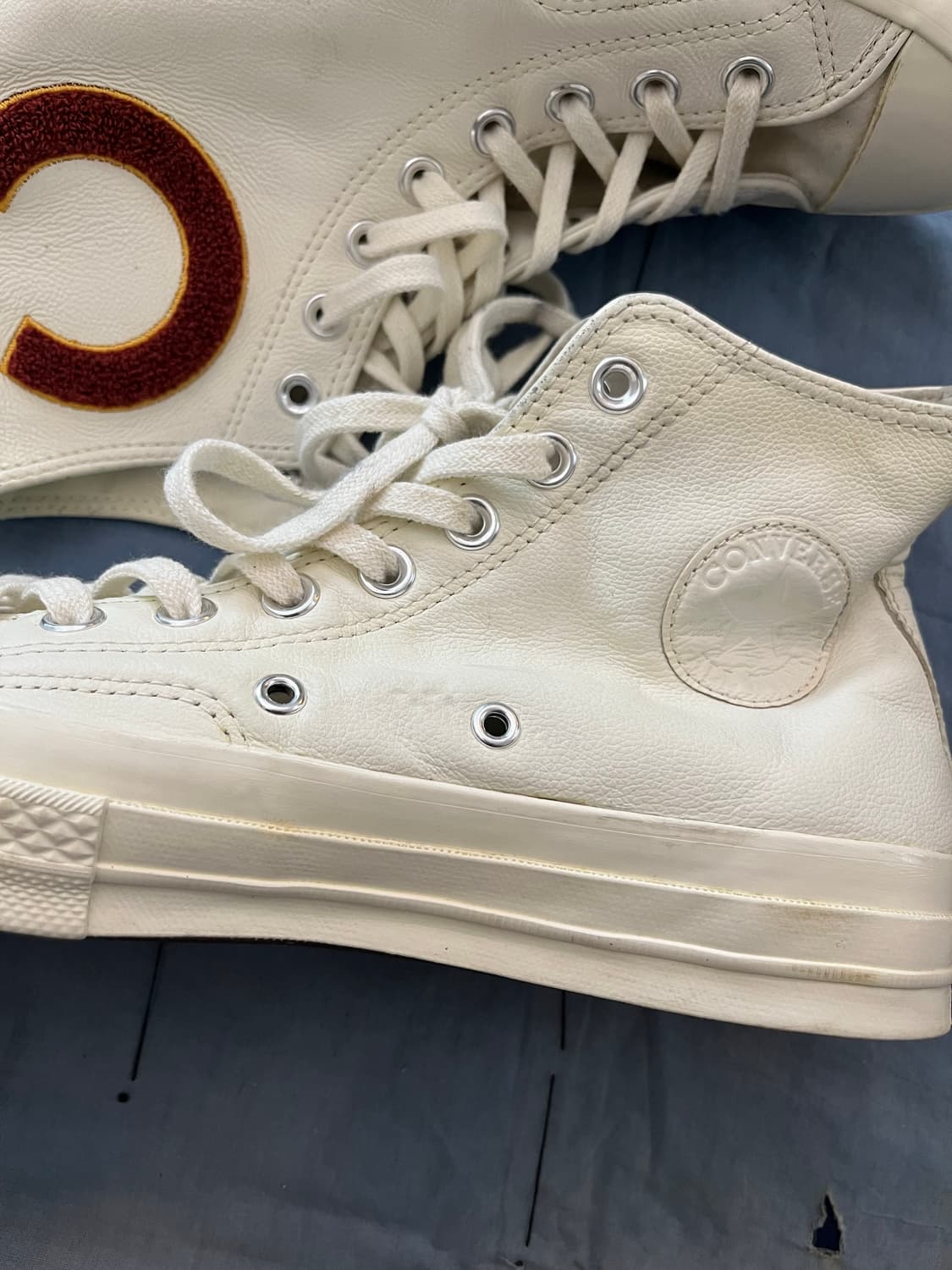 컨버스 척테일러 올스타 70 레더 하이 워드마크 울 아이보리 상품이미지6