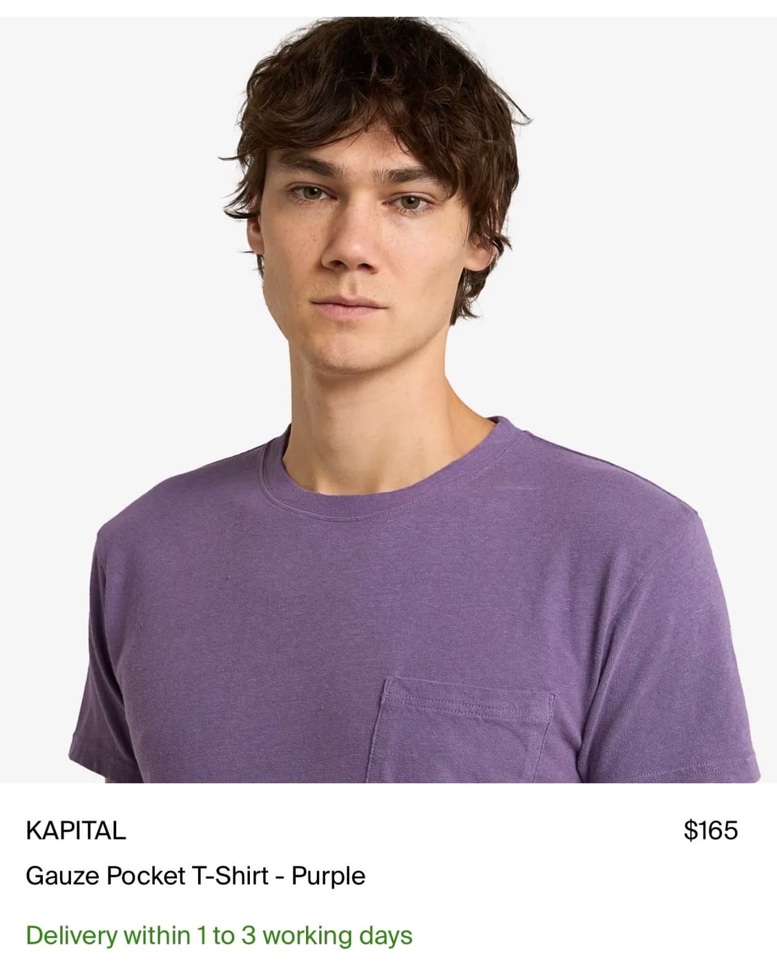 캐피탈 26SS  거즈 저지 크루 포켓 티셔츠 상품이미지1