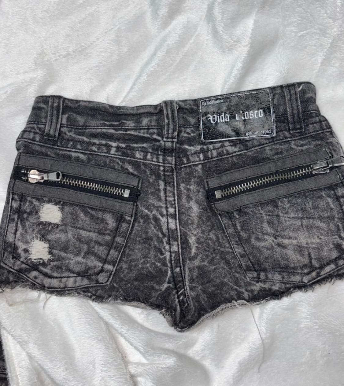 y2k 빈티지 워싱 데님 펑크 숏팬츠 상품이미지2