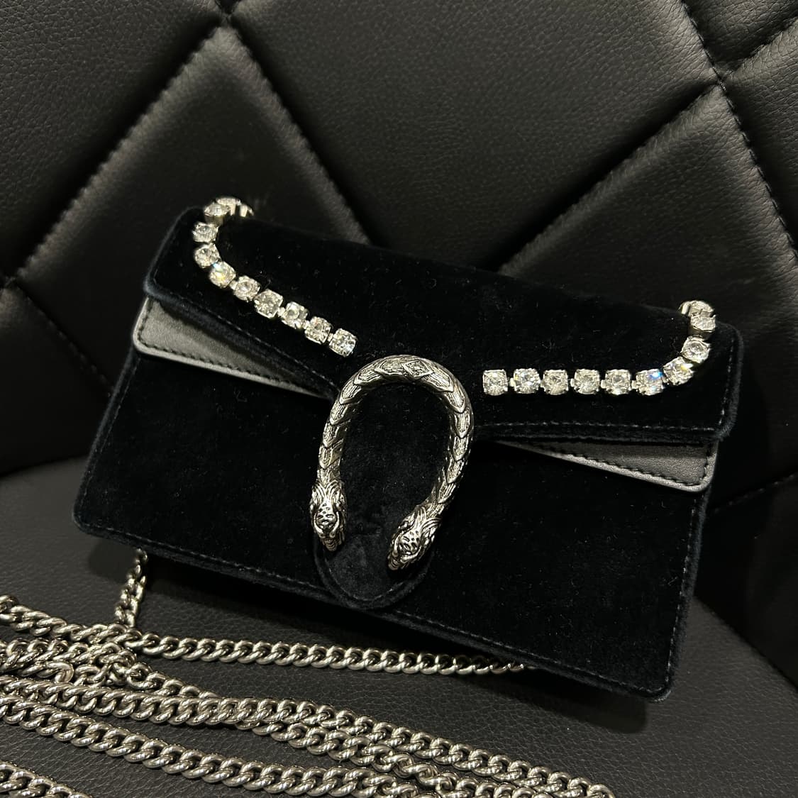 구찌 디오니소스 크리스탈 벨벳 미니 체인백 상품이미지2