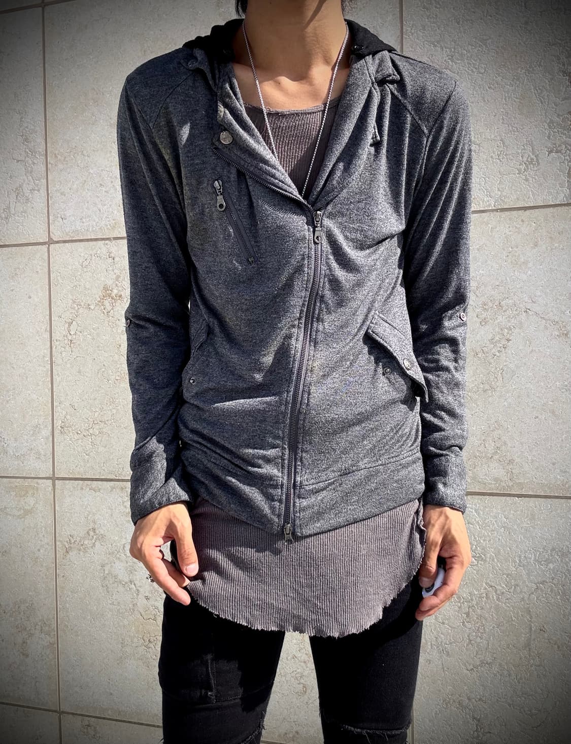 “IN THE ATTIC” 00’s Grey Side Zipper Hoo 상품이미지8