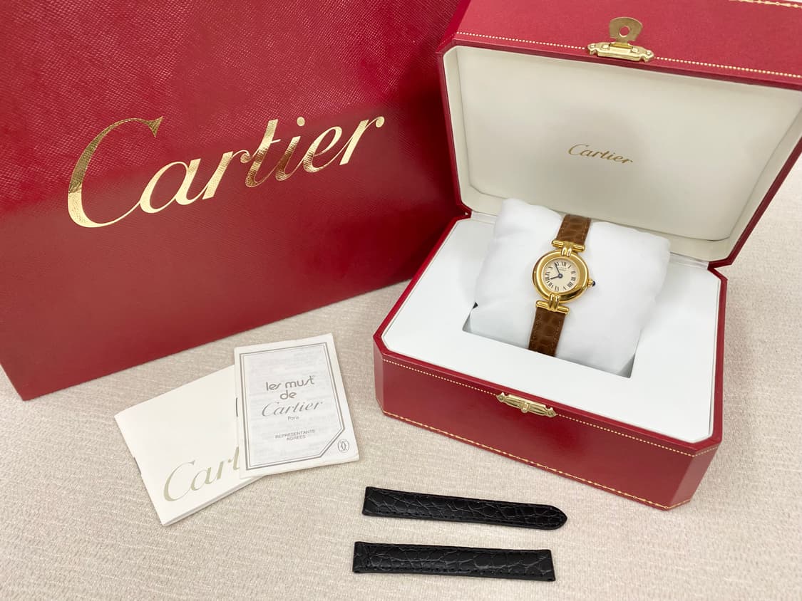까르띠에 머스트 꼴리제드 24mm 쿼츠 여성용 금장 실버 상품이미지2