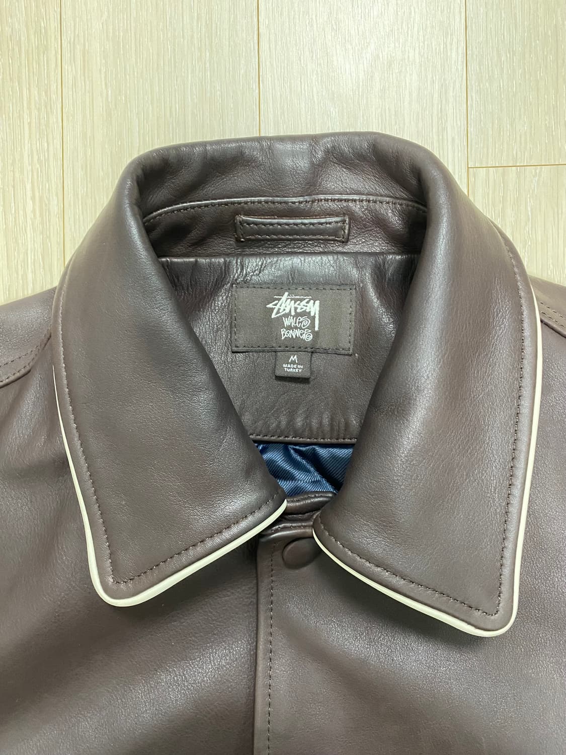 [M]Stussy X WalesBonner/스투시X웨일즈보너 레더 바시티 상품이미지6