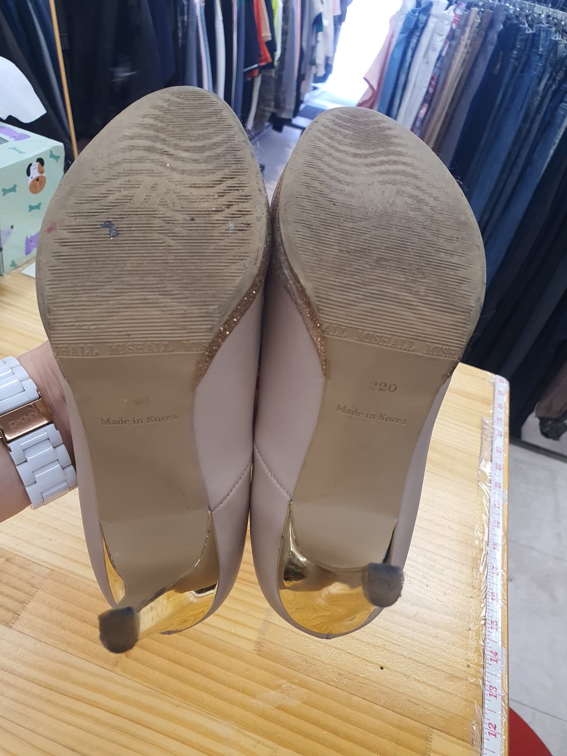 ​[220] 미쉘 바이 탠디 베이지 골드 오픈토 가보시 힐 9.5cm 상품이미지7