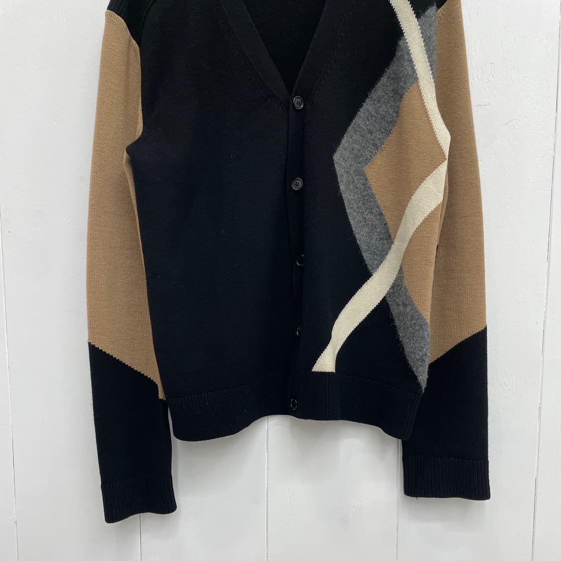 시스템 배색 울 캐시미어 가디건 세미루즈핏 상품이미지6