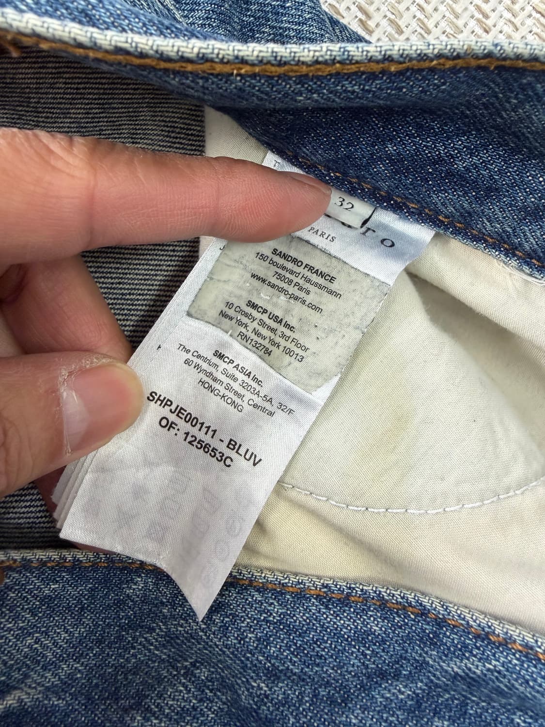 정품) 산드로옴므 로고 데님 청바지 32 상품이미지6