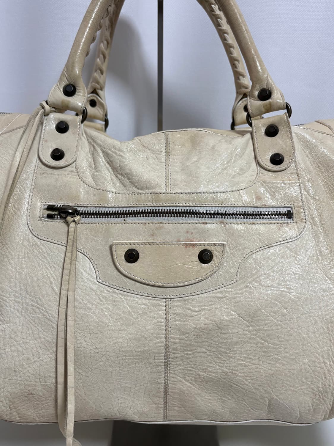 발렌시아가 워크 모터백 아이보리 상품이미지3