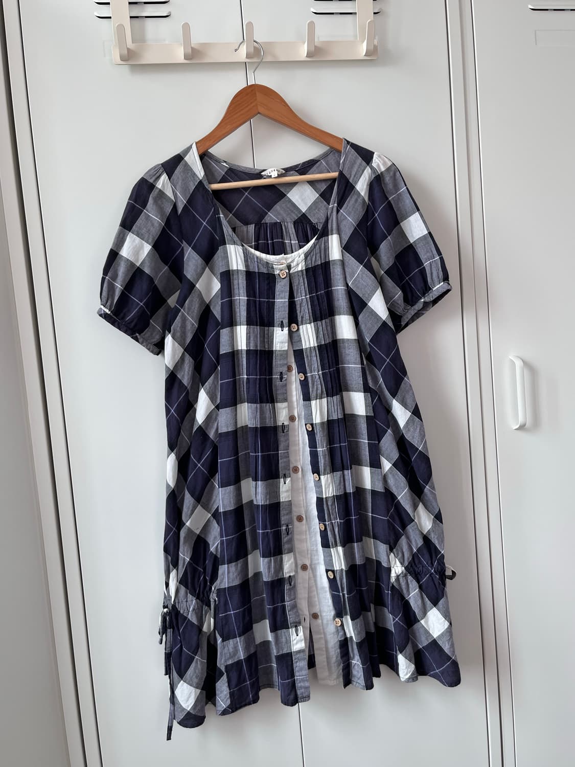 산칸사온 3can4on 체크 바선생 레이어드 원피스 상품이미지3