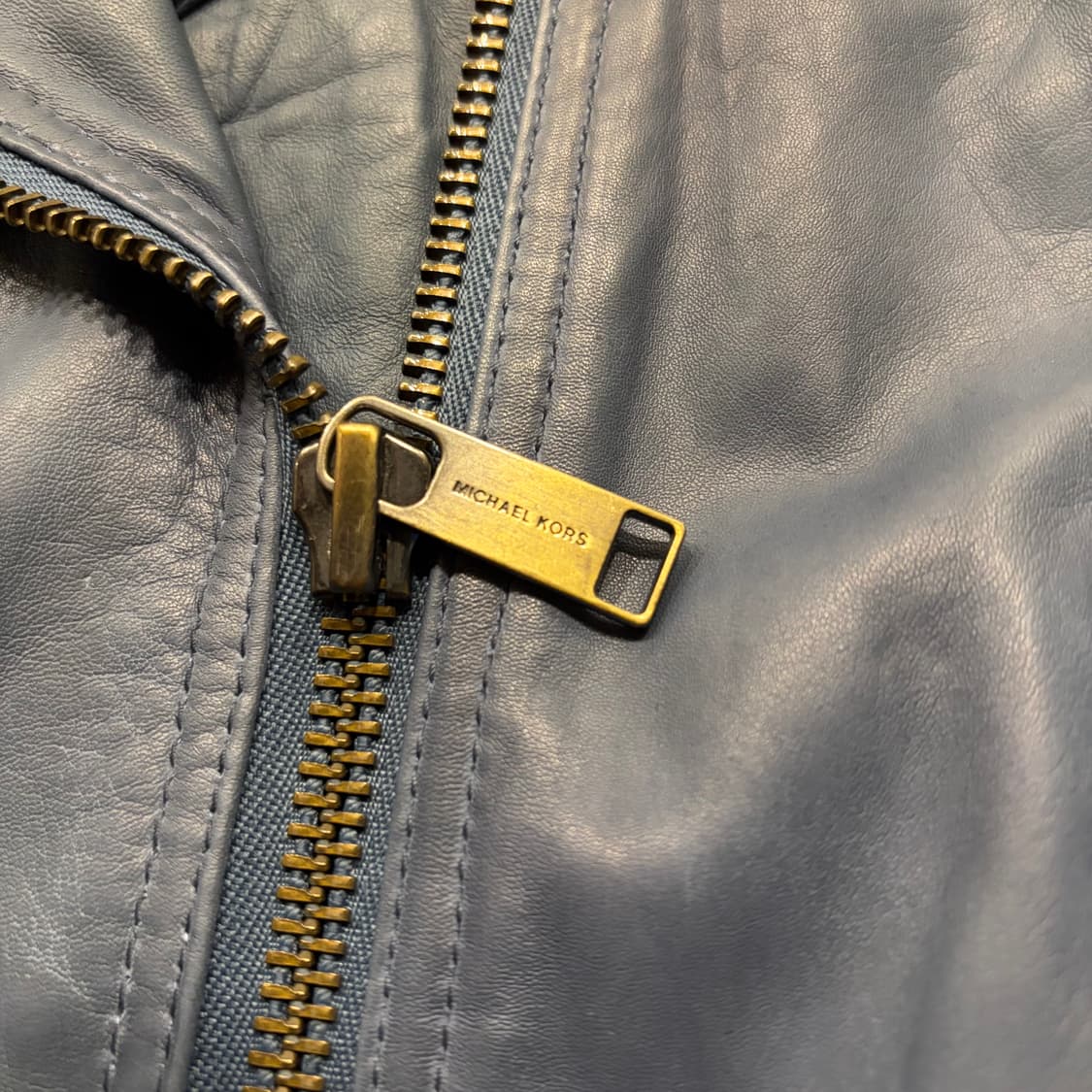 [S] 마이클코어스 양가죽 라이더 레더 자켓 블루 D268 상품이미지5