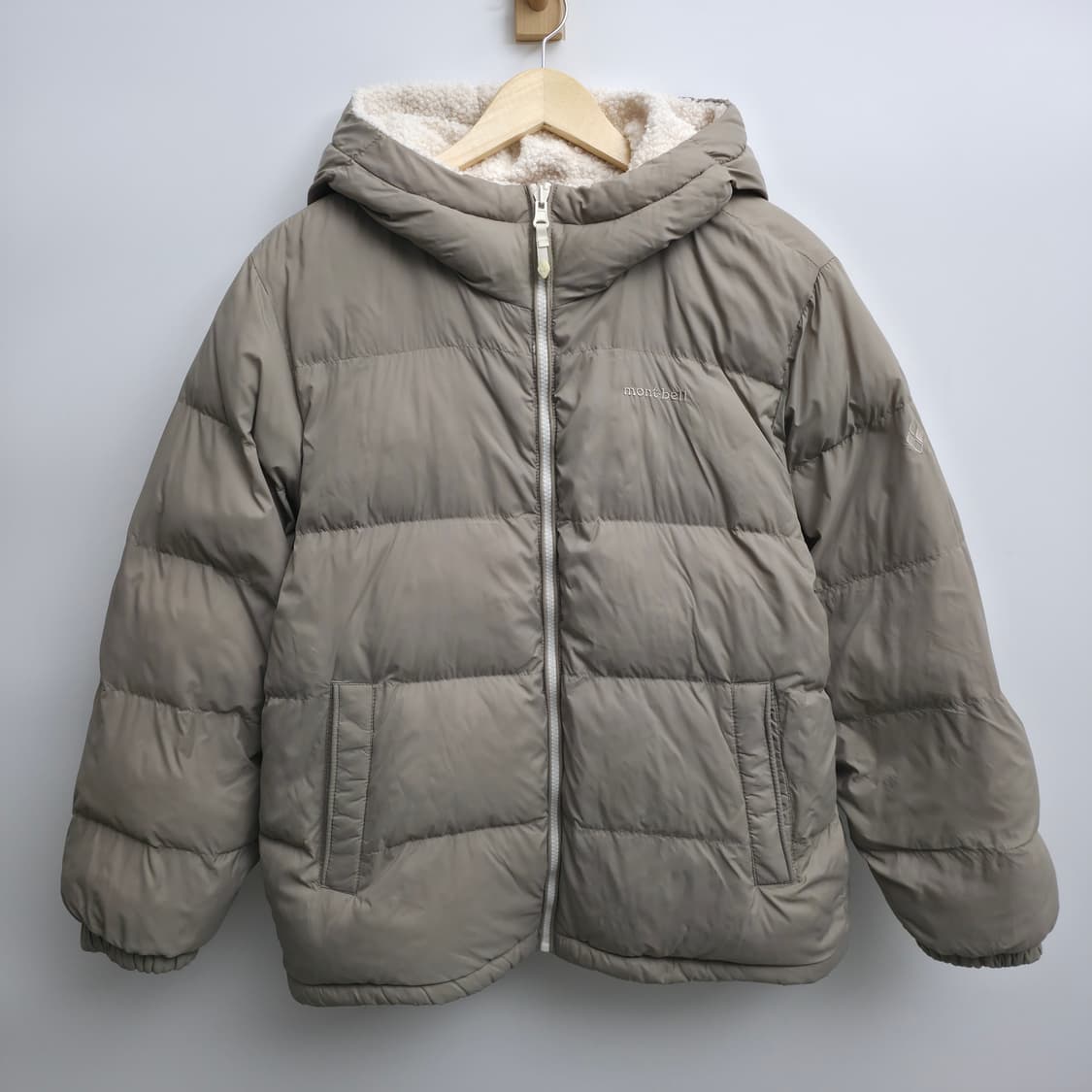[L] 몽벨 리버시블 후리스 패딩 아이보리 상품이미지5