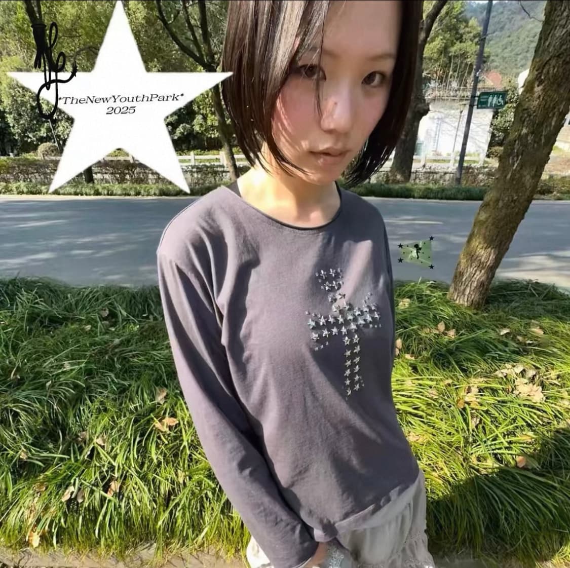 TheNewYouthPark Star Cross long sleeve 상품이미지3