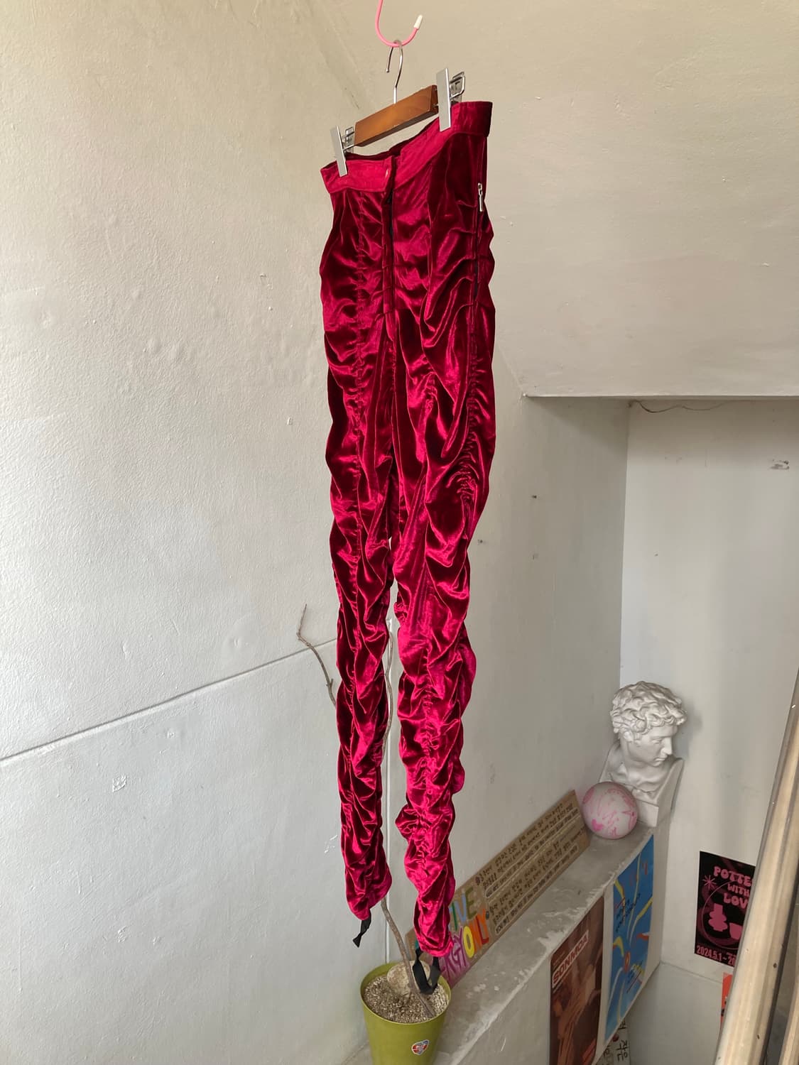 레드 벨벳 셔링 팬츠 상품이미지4