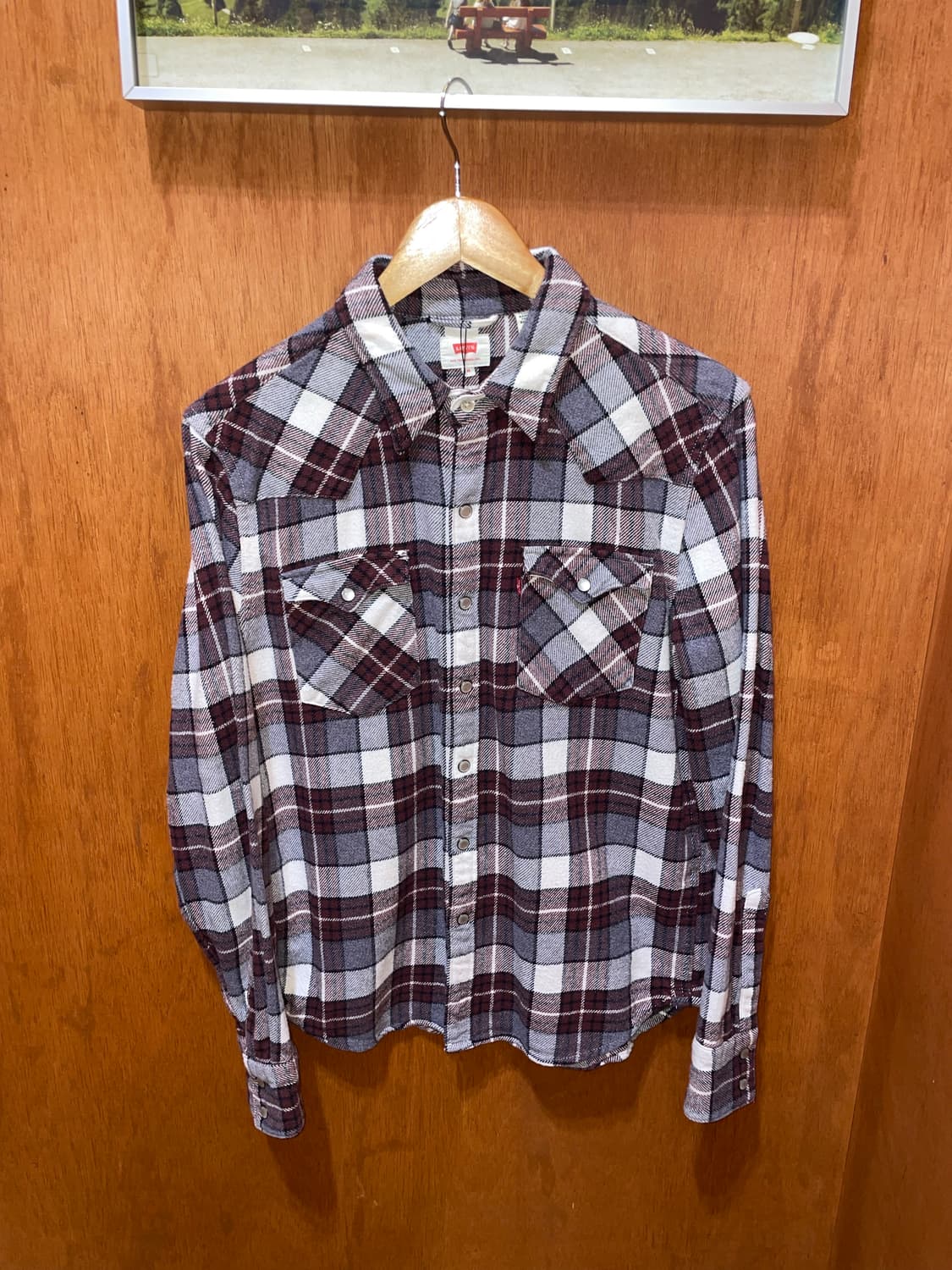 (M) Levi's 리바이스 플란넬 체크 웨스턴 셔츠 상품이미지3