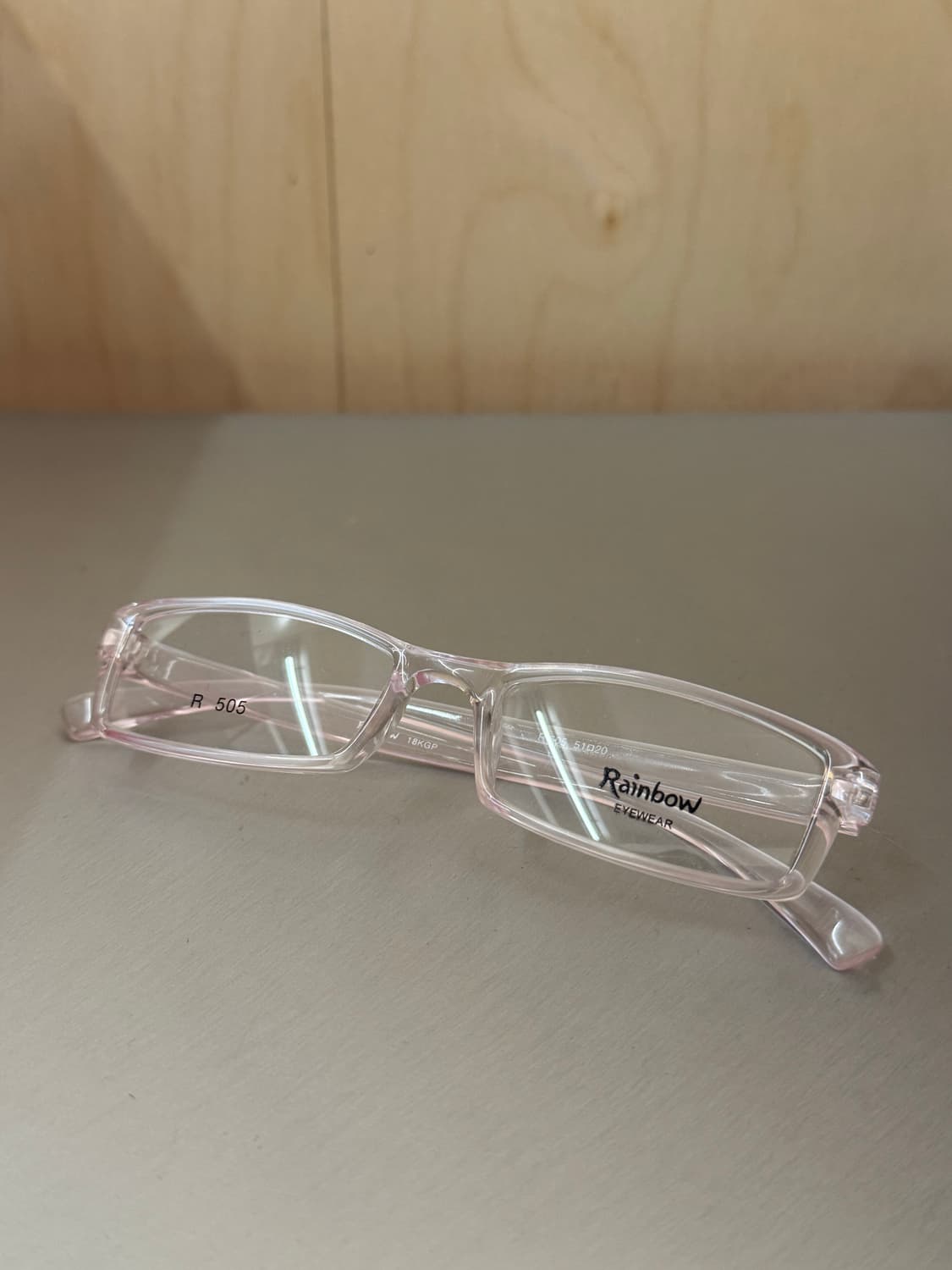 투명 핑크 스퀘어 프레임 상품이미지1