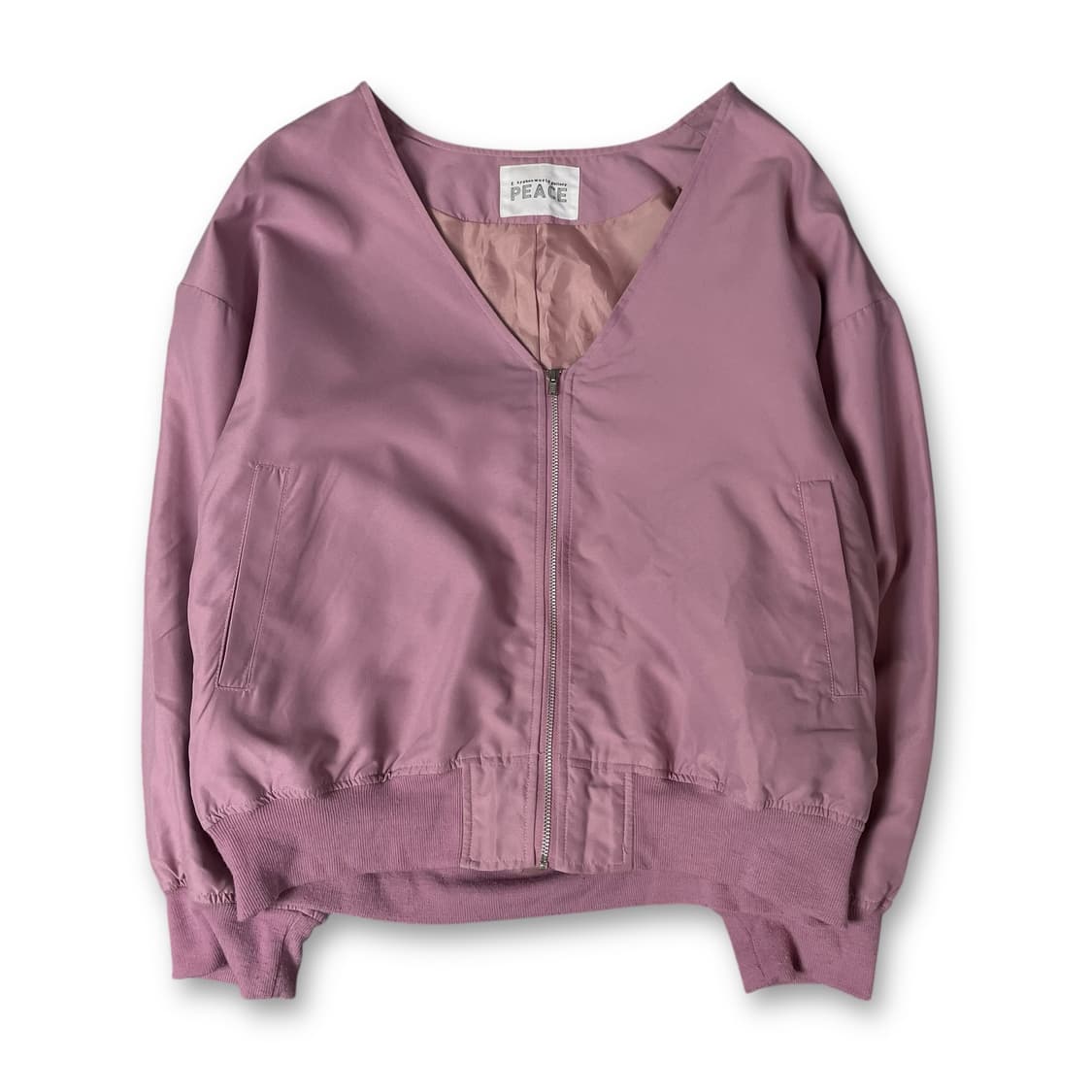 JPN 연핑크 브이넥 집업 자켓 F 상품이미지1