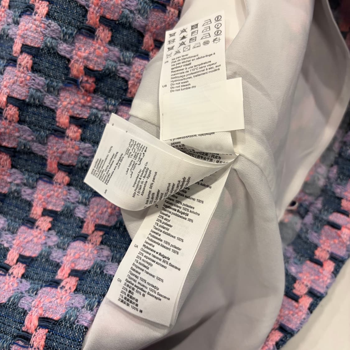 [38] 산드로 SANDRO 깅엄체크 반팔 트위드 원피스 D799 상품이미지7