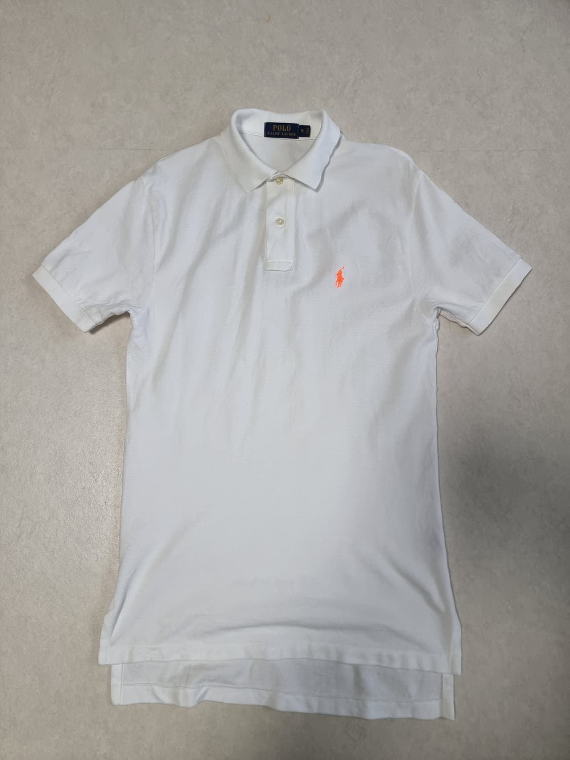 폴로 랄프로렌 화이트 반팔 카라티 S 상품이미지1