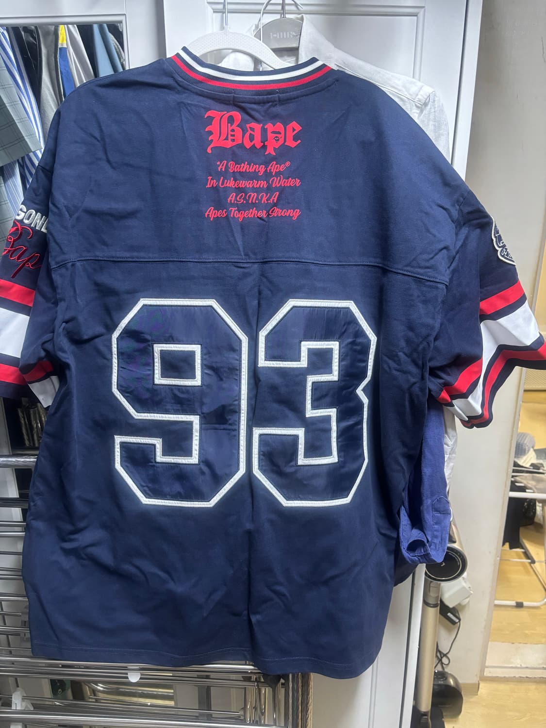 베이프 BAPE 풋볼  져지 네이비 상품이미지3
