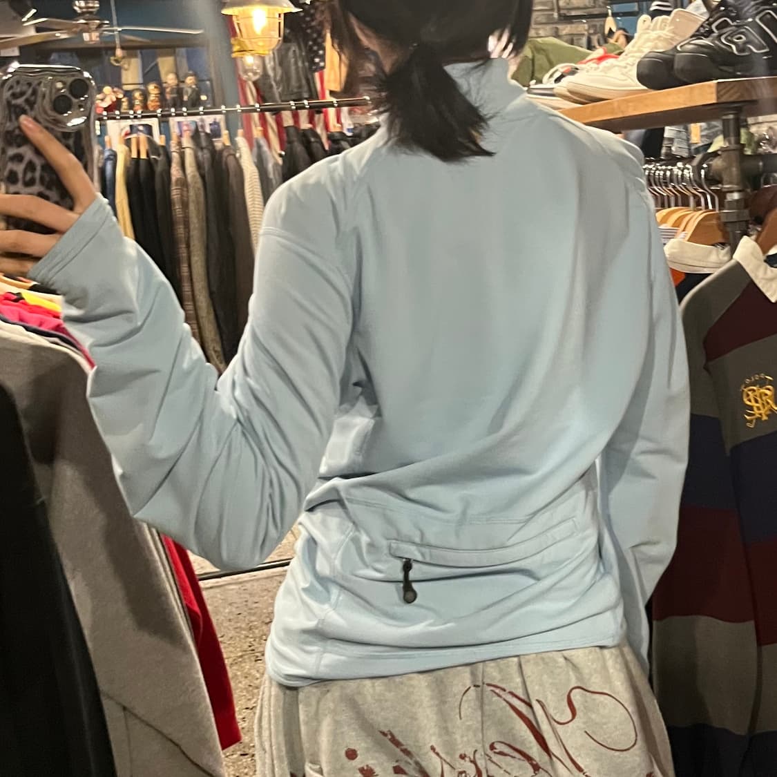 Patagonia 파타고니아 라이트 블루 트레이닝 하프집업 상품이미지4