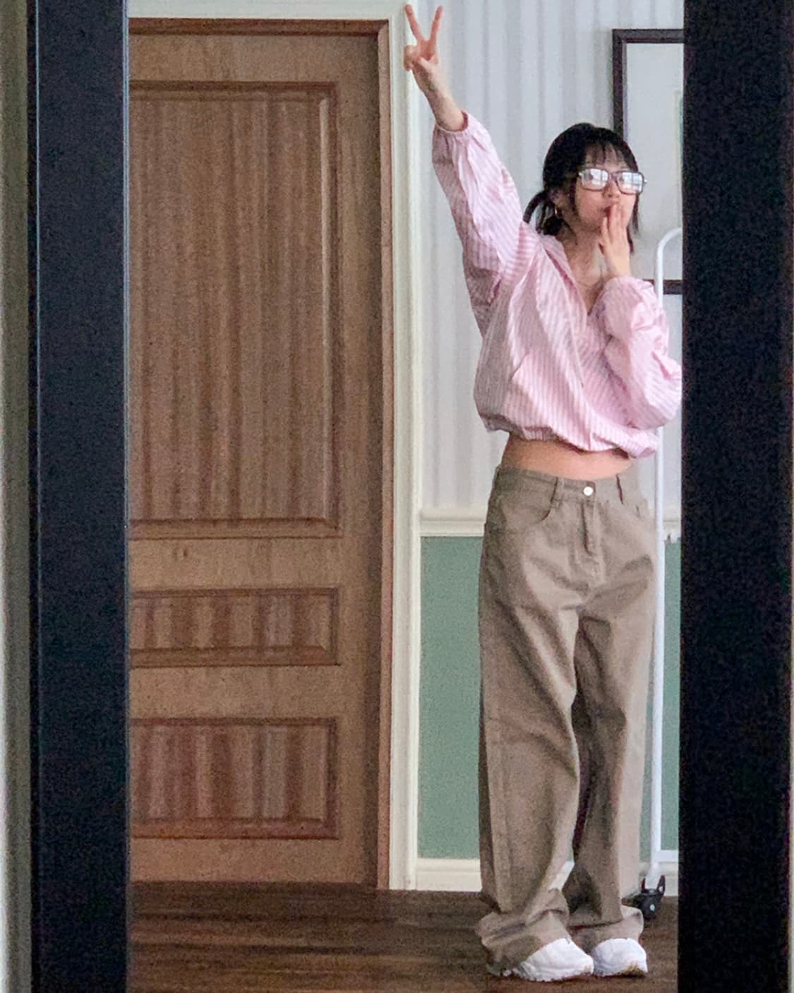 노어슨 릿킴 블랙업 와이드 코튼 팬츠 (새상품)(S) 상품이미지3