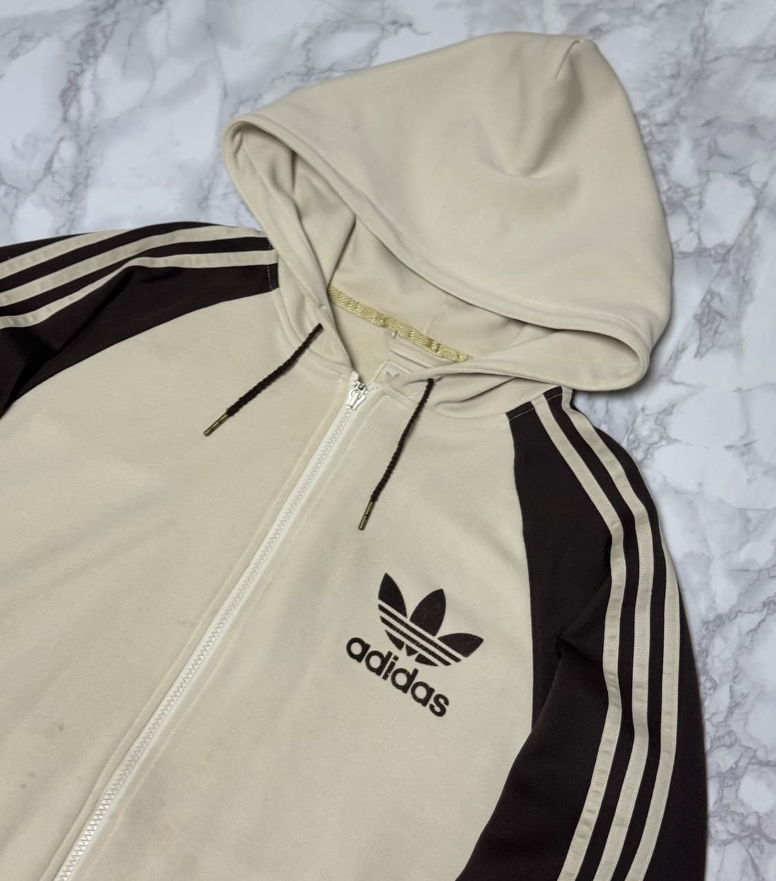 대장 아디다스 삼선 모카브라운 후드집업 져지 자켓 상품이미지3