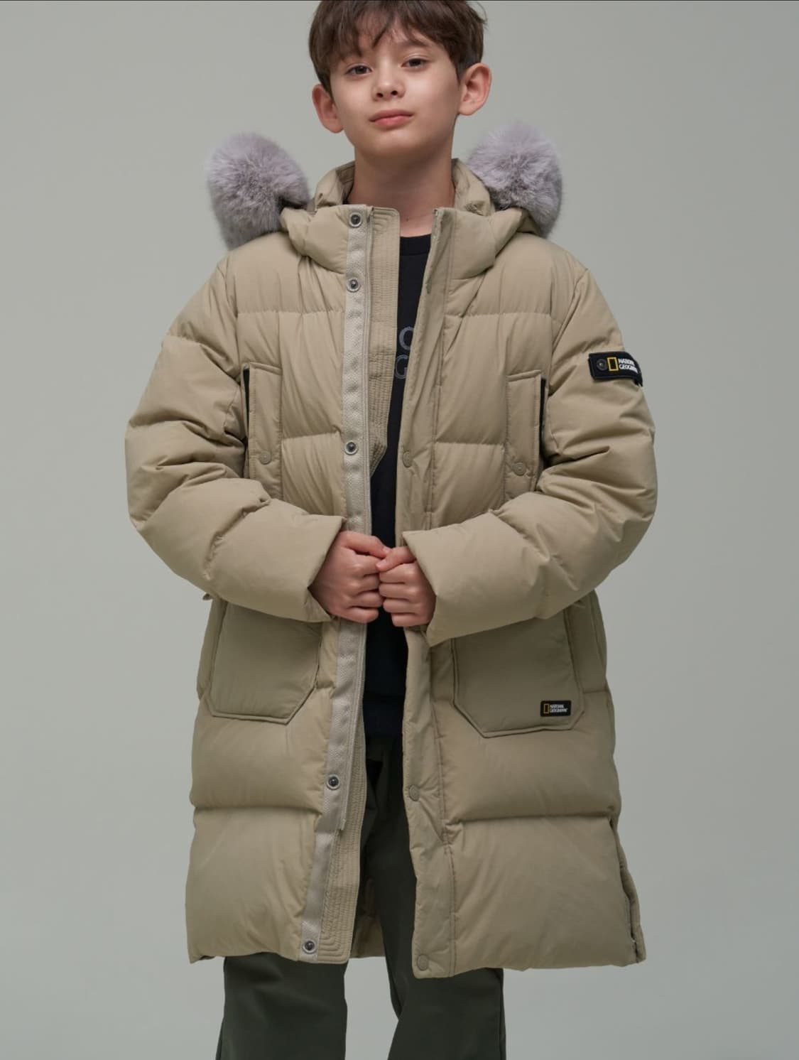 내셔널지오그래픽 키즈 매너티 덕다운 혜비 패딩 베이지 (130) 상품이미지9