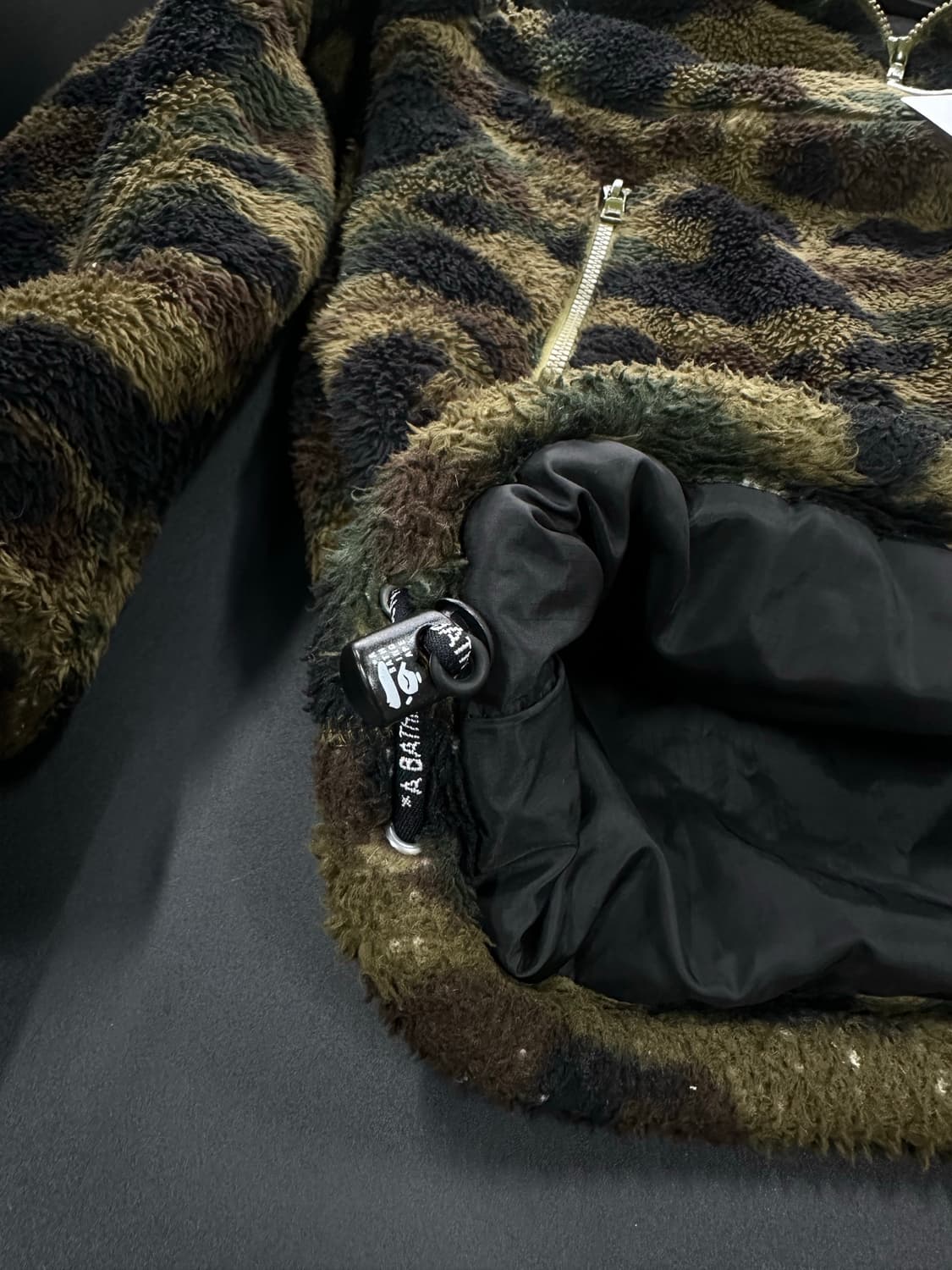베이프 1st camo 녹계 플리스 후드아노락  상품이미지6