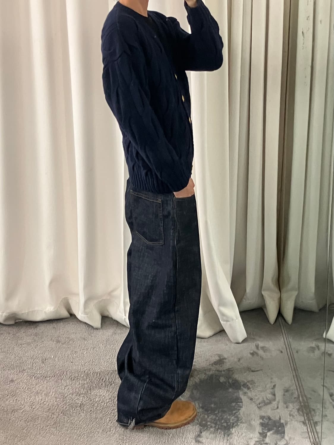 버버리 네이비 케이블 니트 가디건 M 상품이미지7