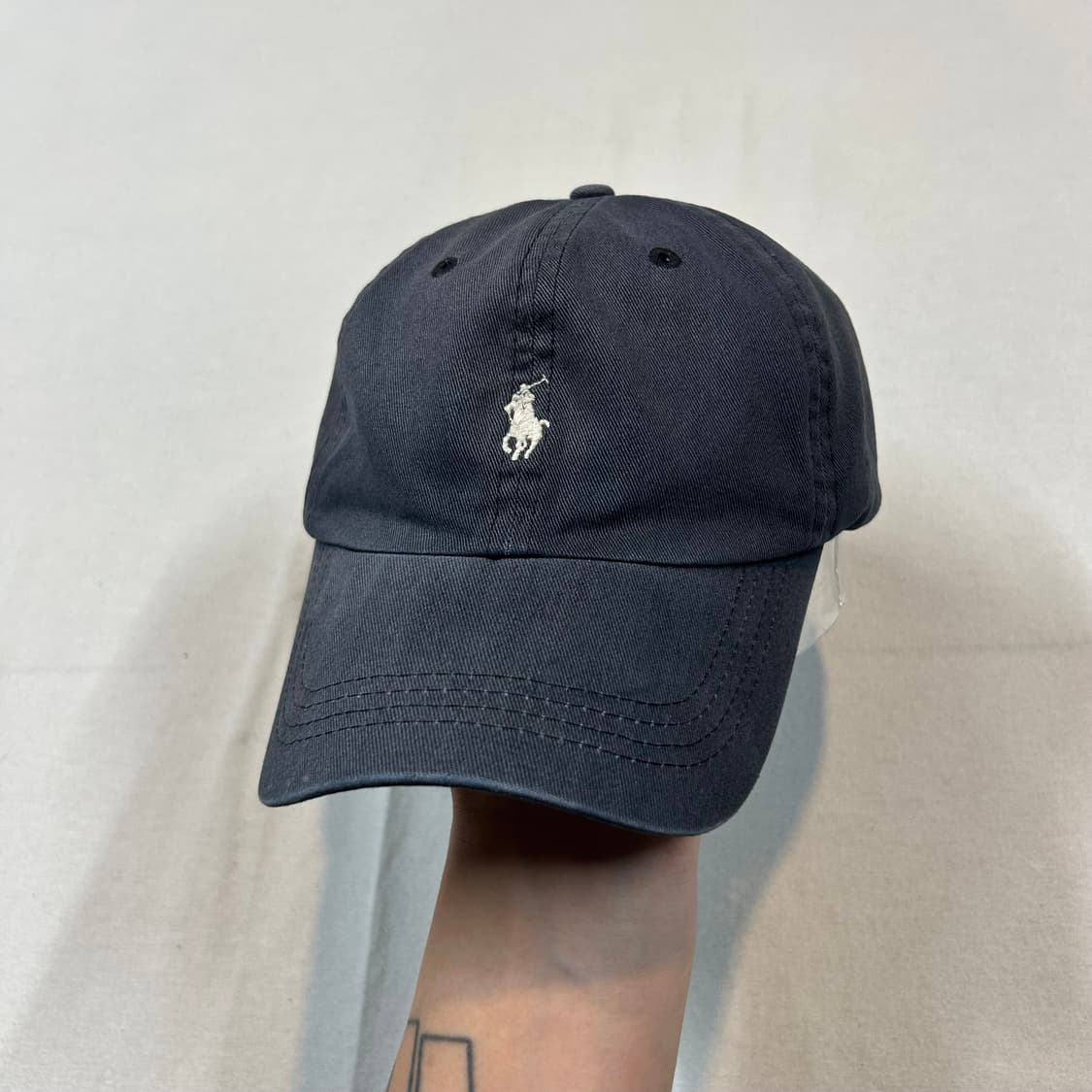 폴로 랄프로렌 볼캡 모자 가죽스트랩 정품 워시드 블랙 상품이미지1