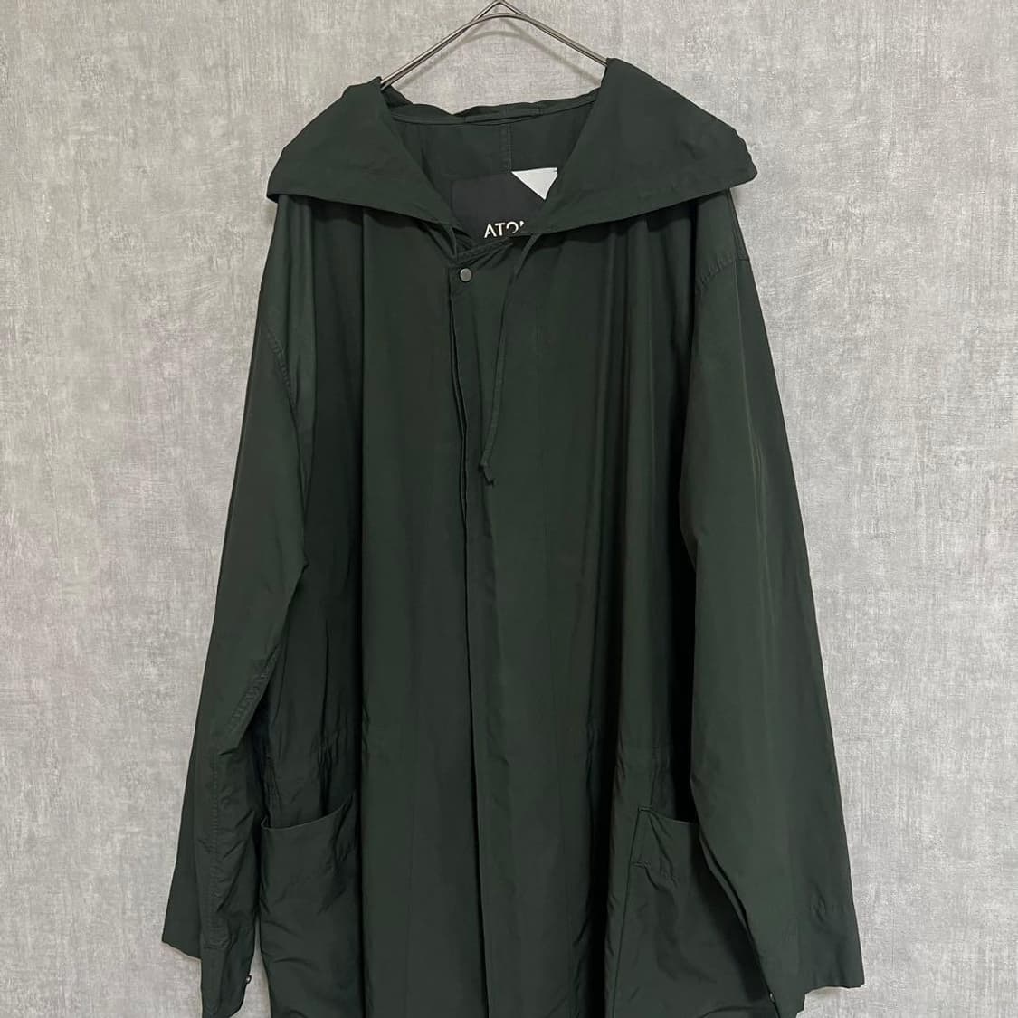 Aton 나일론 후디/후드 코트 아미 그린 2사이즈 상품이미지2