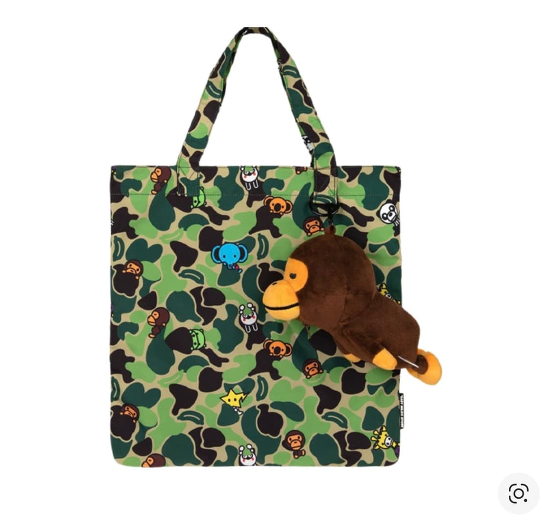 베이프 베이비 마일로 플러시 돌 리사이클 토트백 그린 상품이미지1