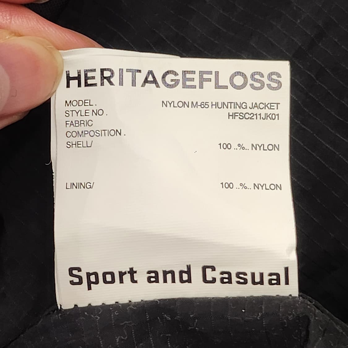 헤리티지플로스 나일론 헌팅 자켓 블랙 상품이미지7